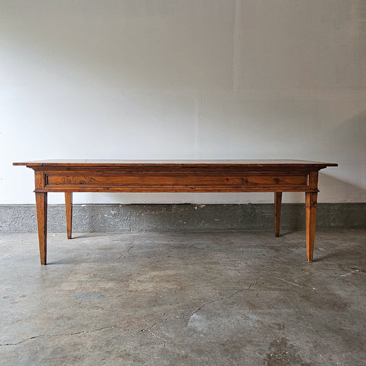 Antique French Farmhouse Table with Drawers