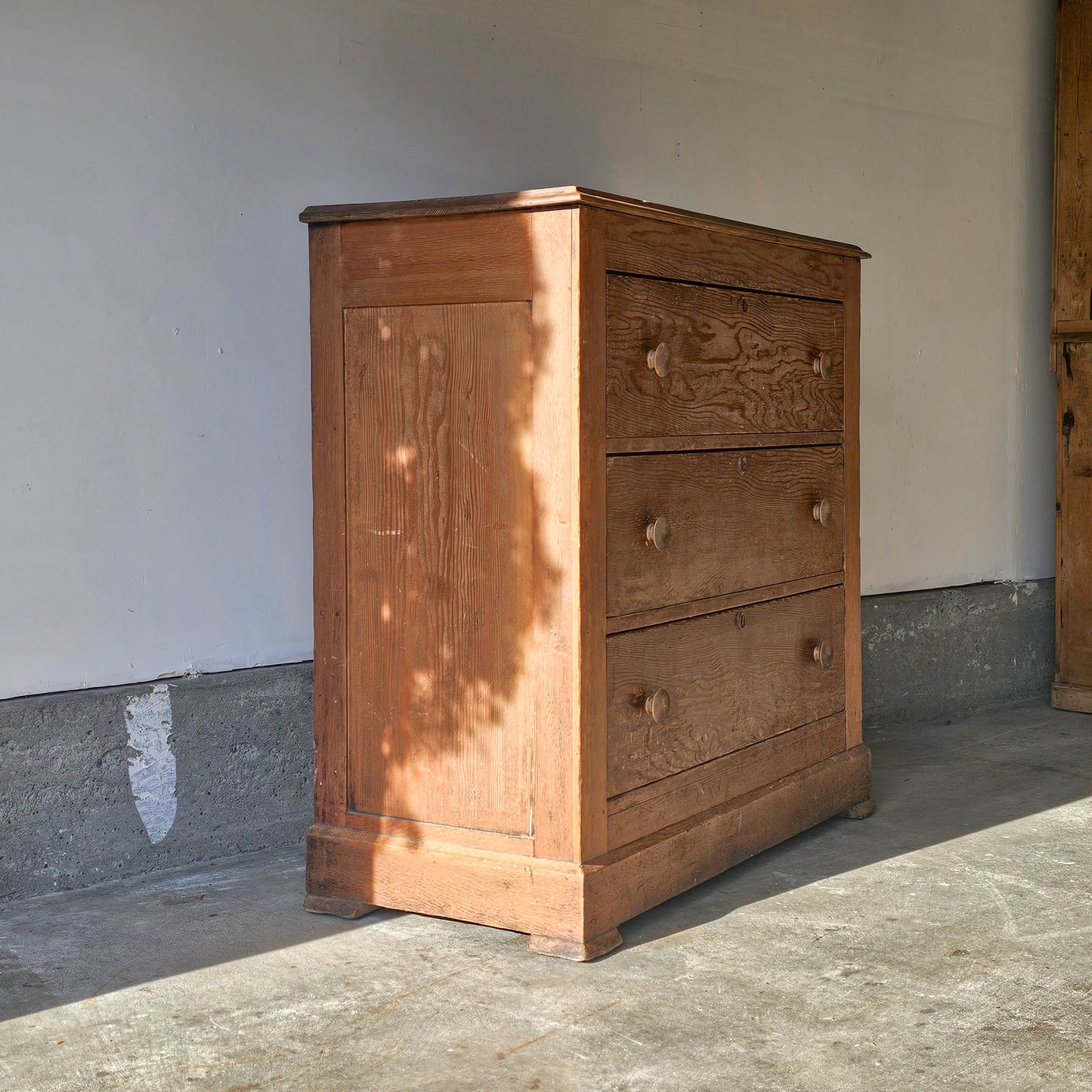 Antique Fir Wood Chest of Drawers (Dresser)