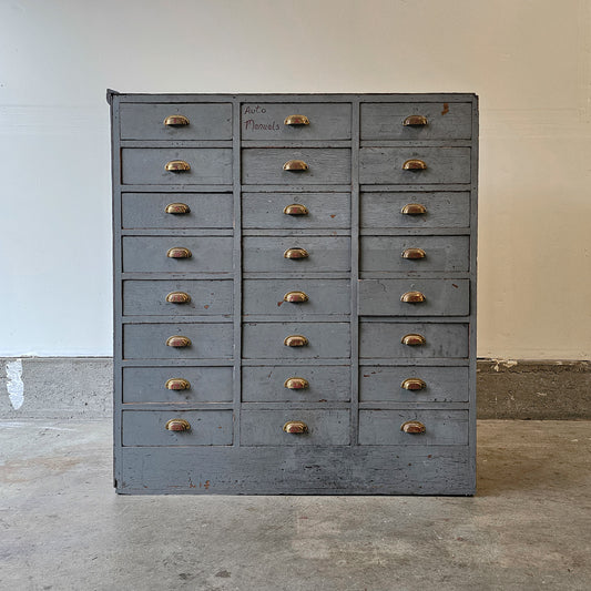 Vintage Multi-Drawer Painted Apothecary Cabinet