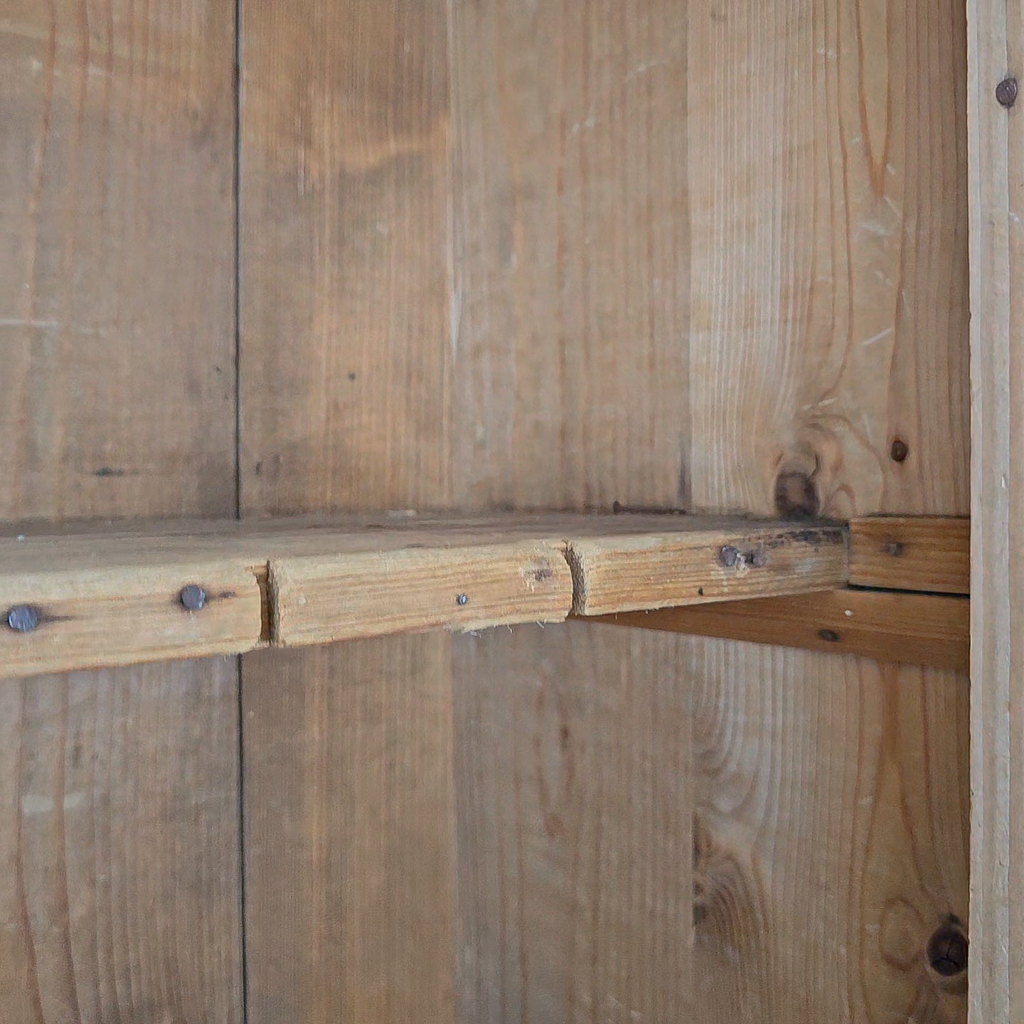 Antique Dutch Pine Kitchen Cabinet with glass doors