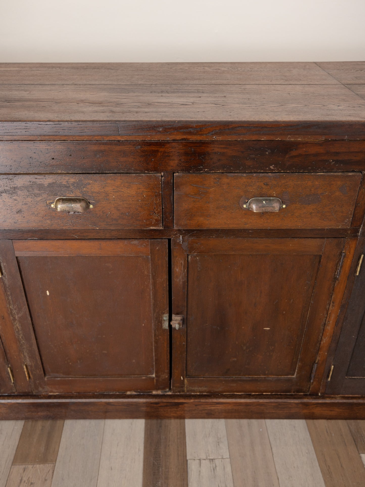 Large Antique Oak Shop Counter Cabinet - Circa Early 20th Century