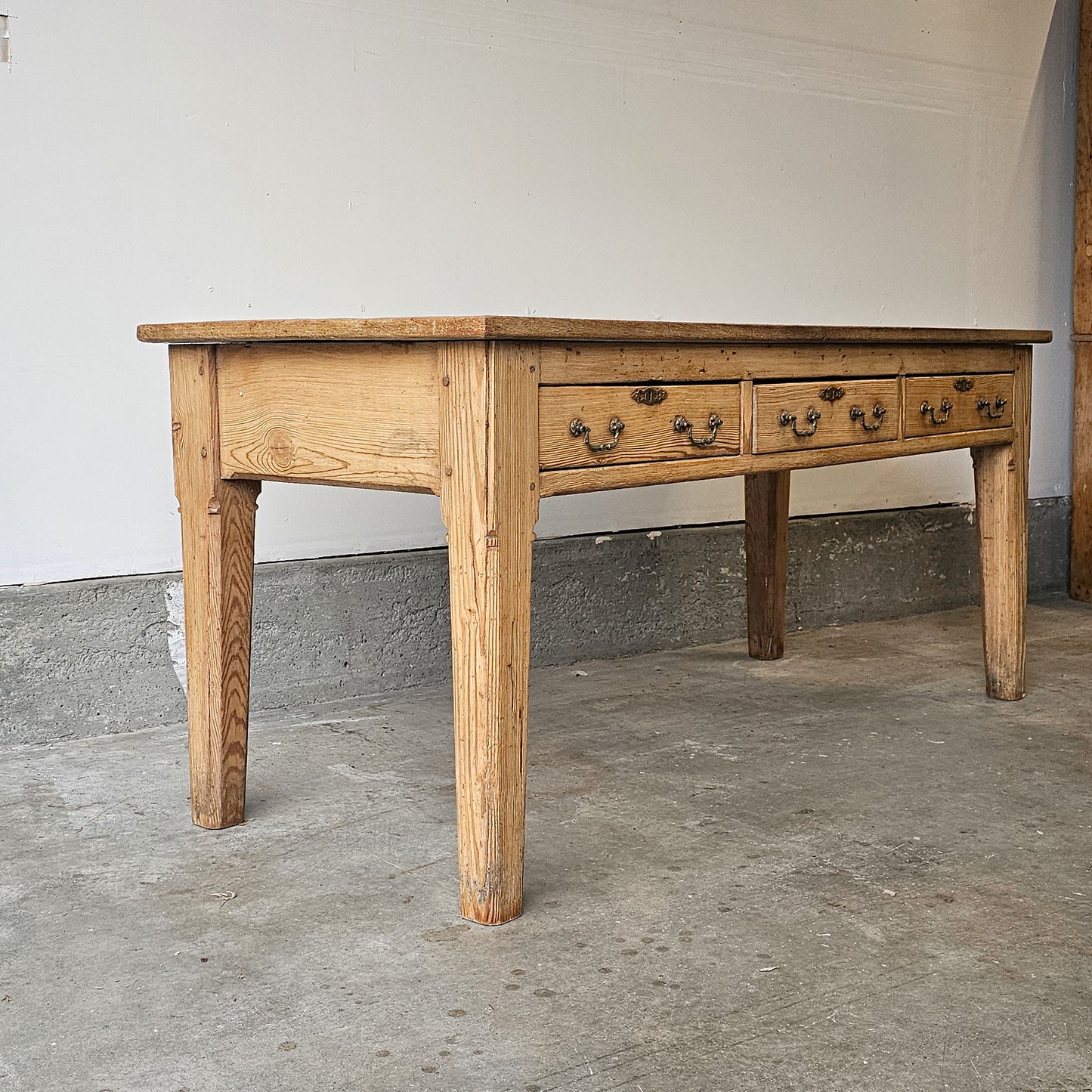 Antique English Pine Farm Table / Writing Table - Circa 1870