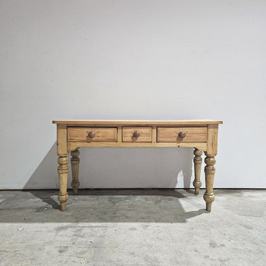 Antique English Pine Console Table or Desk - Circa 1880