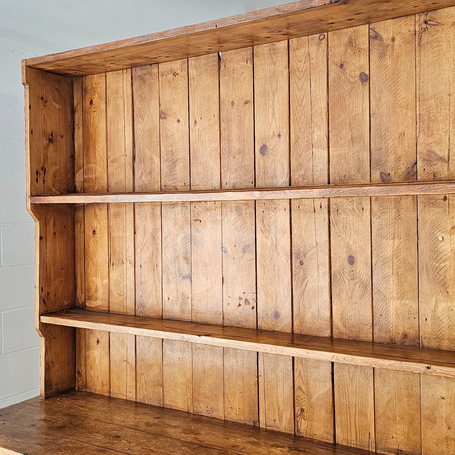 Antique English Pine Kitchen Hutch or Dresser - Circa 1890