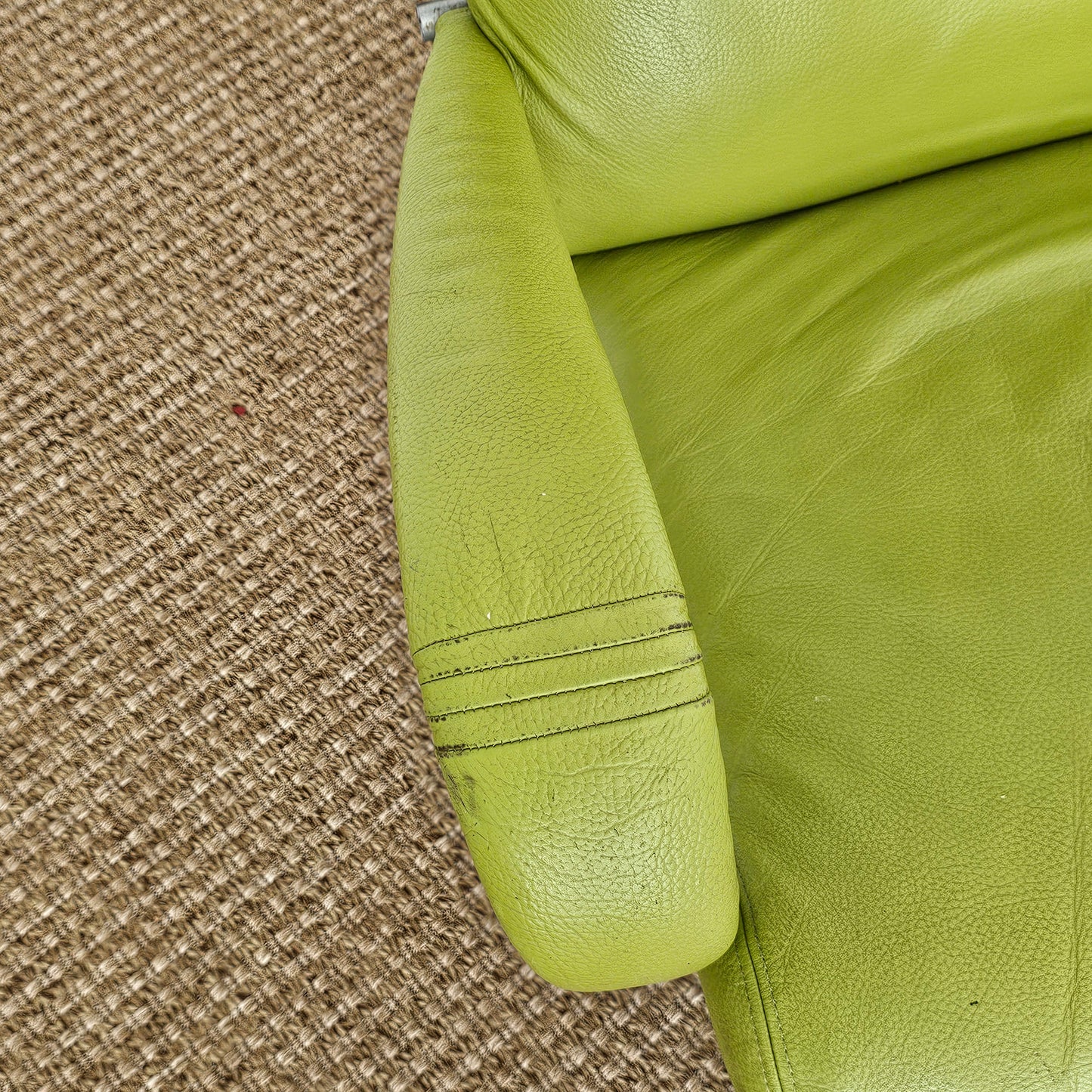 2007 Percival Lafer Reclining Lounge Chair – Lime Green Leather | Made in Brazil