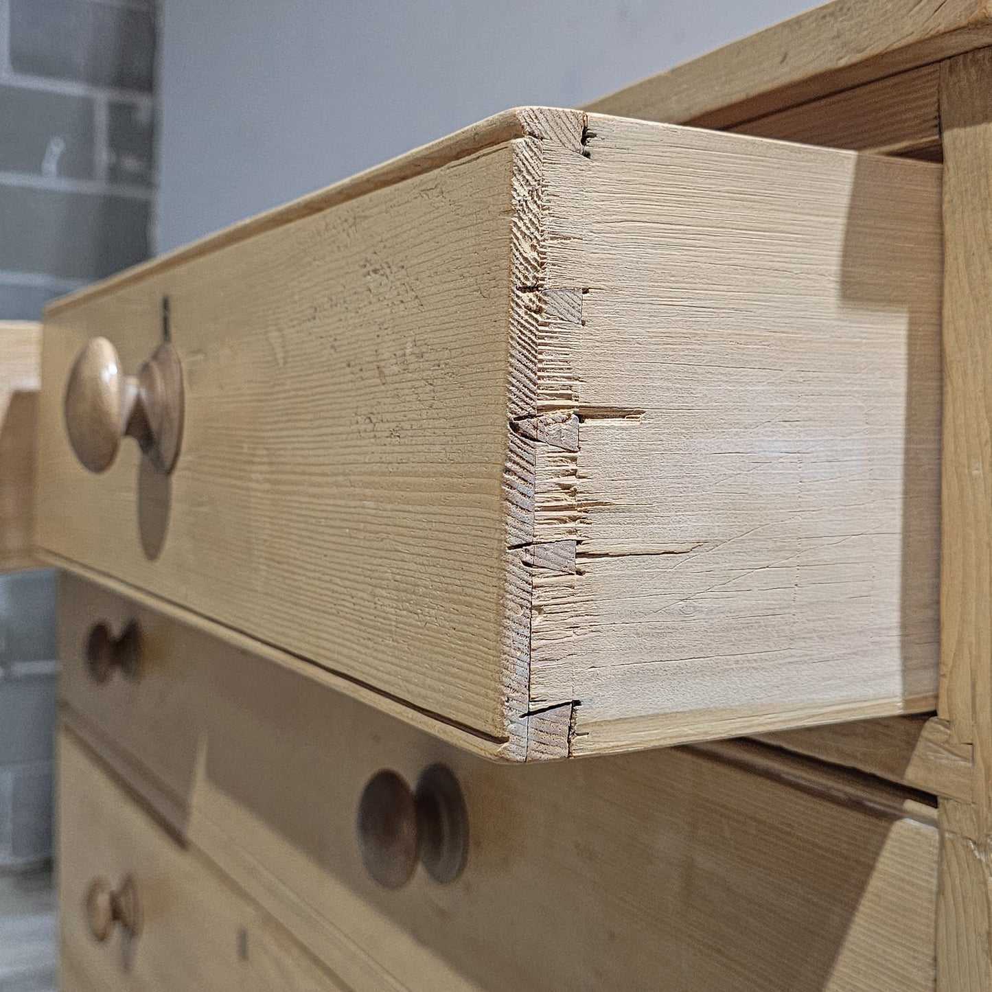 Stately Antique Bleached Pine Chest of Drawers (Dresser) - Circa 1870