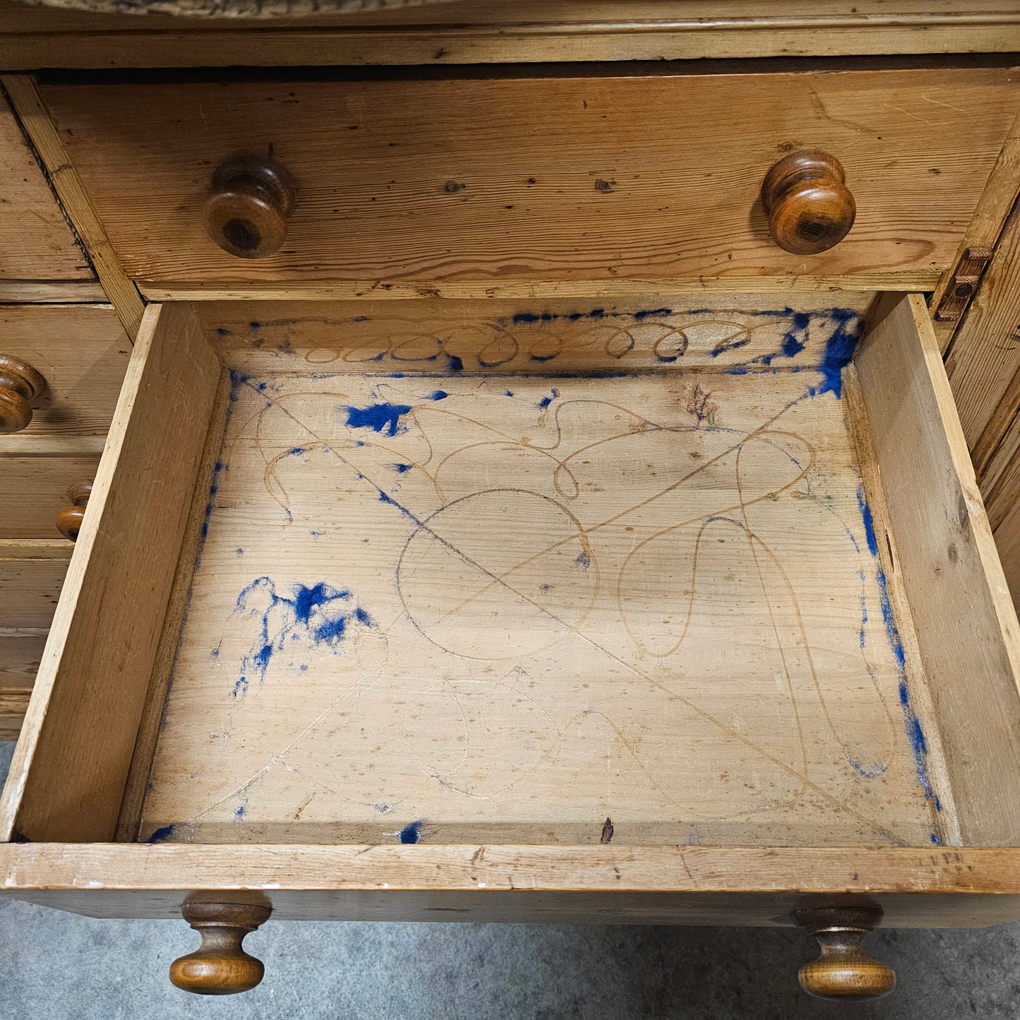 Monumental Antique English Pine Haberdashery - Circa 1880