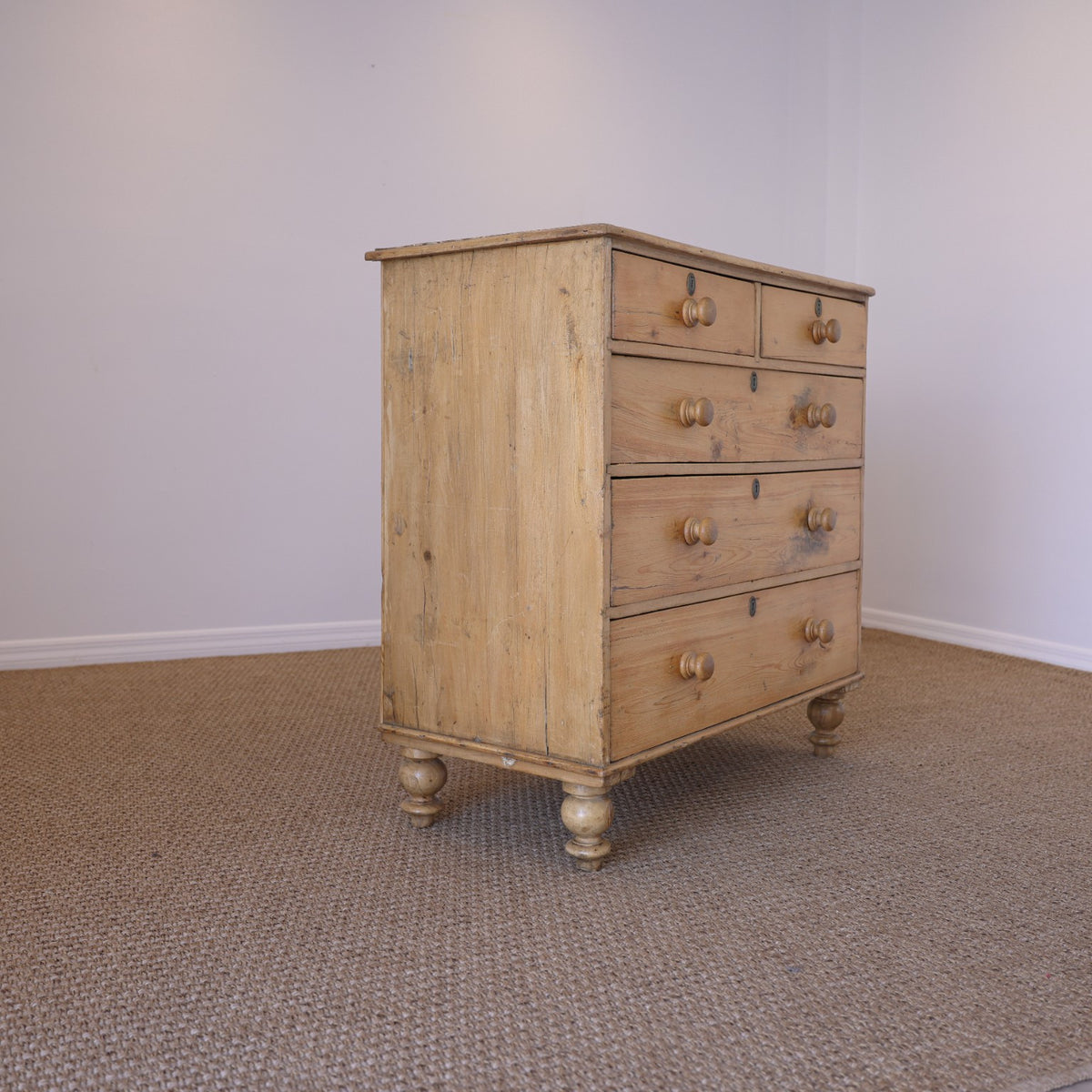 Antique English Pine Chest of Drawers (Dresser) - Circa 1880 #07