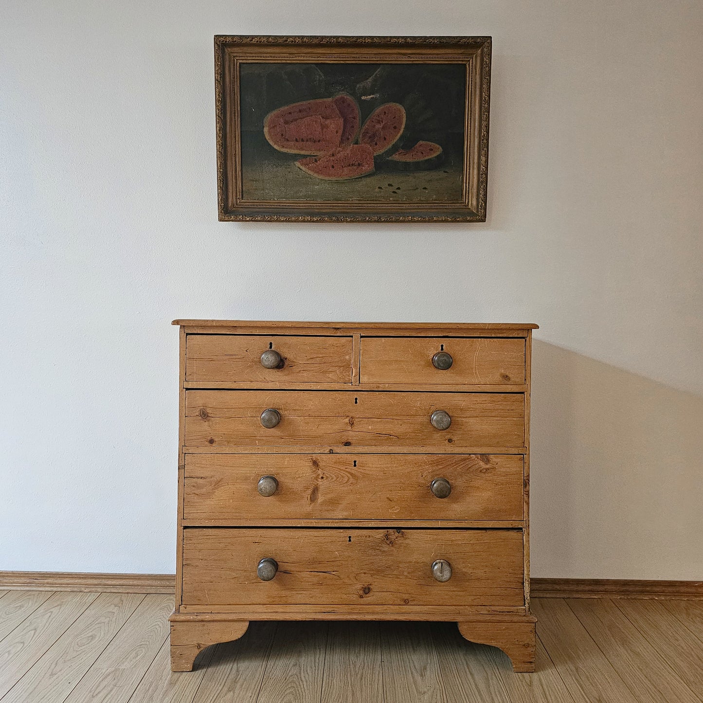 Antique English Honey Pine Dresser - Circa 1880