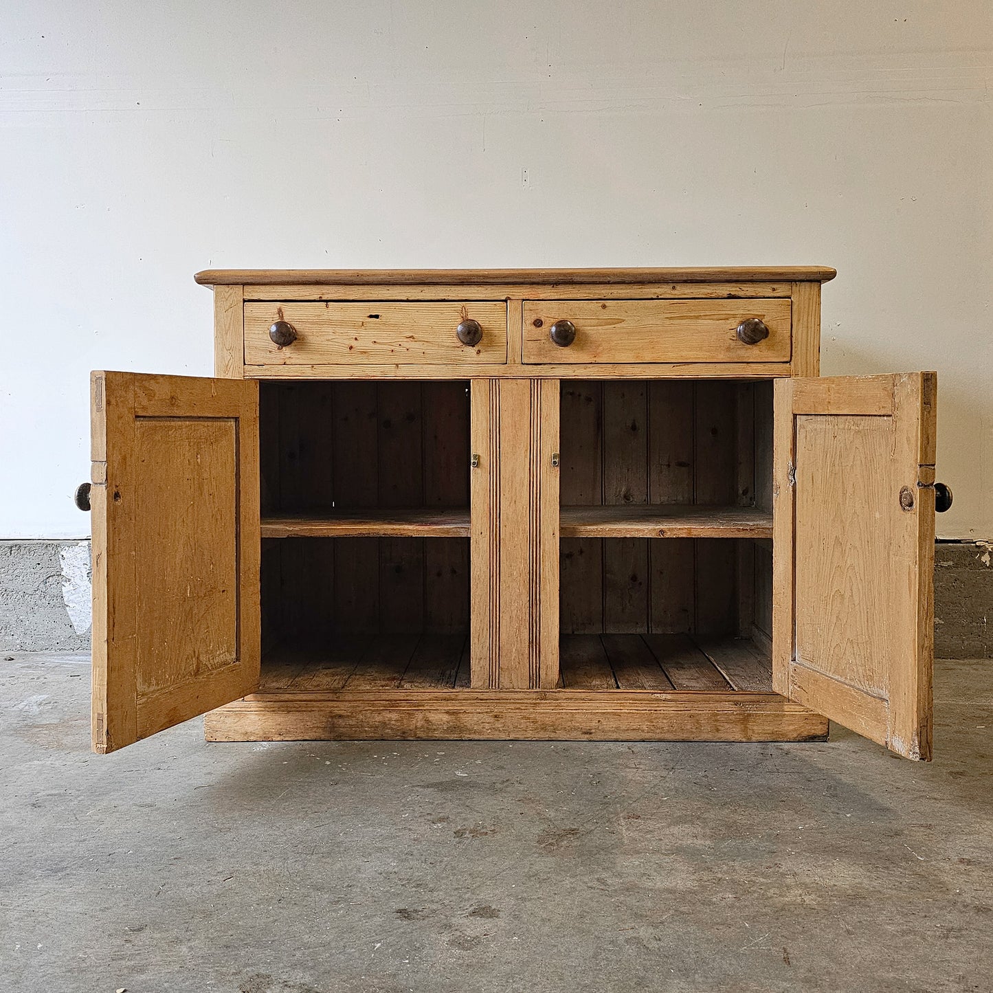 English Pine Sideboard Cabinet - circa 1890