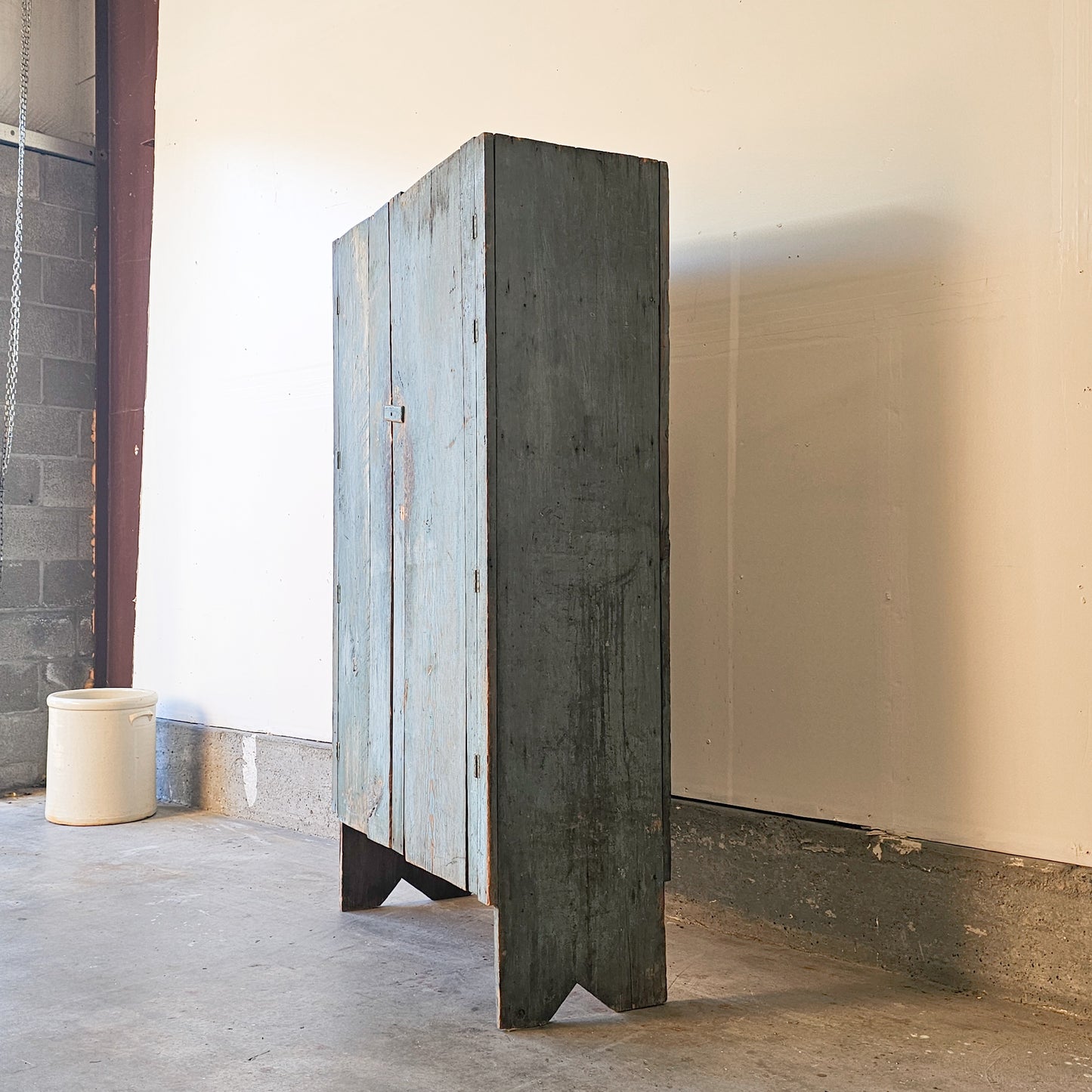 Antique primitive blue cabinet