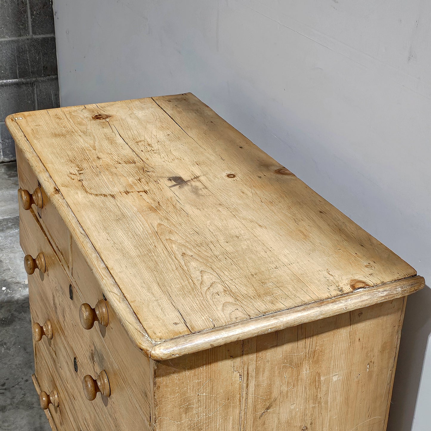 Antique English Pine Chest of Drawers (Dresser) - Circa 1880