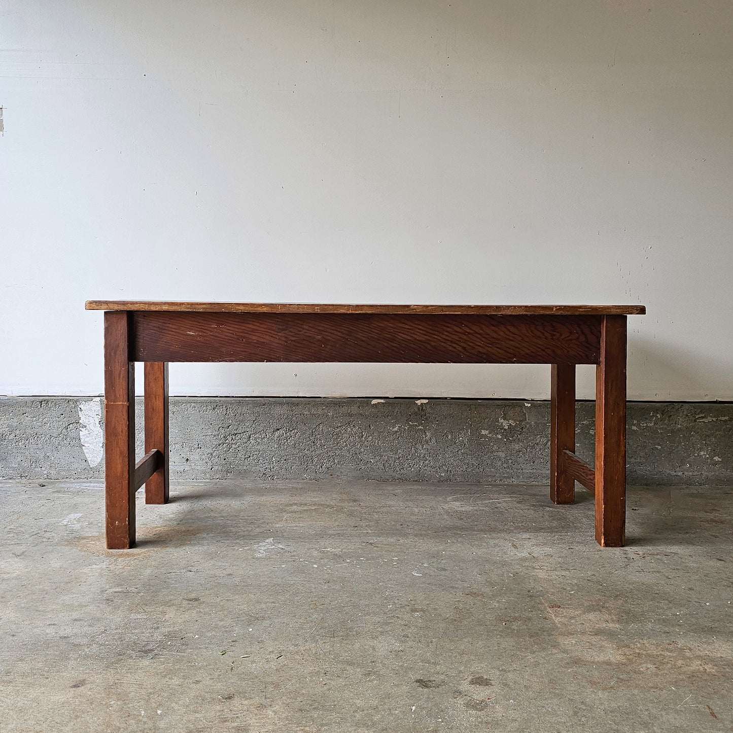Antique wood table with drawers