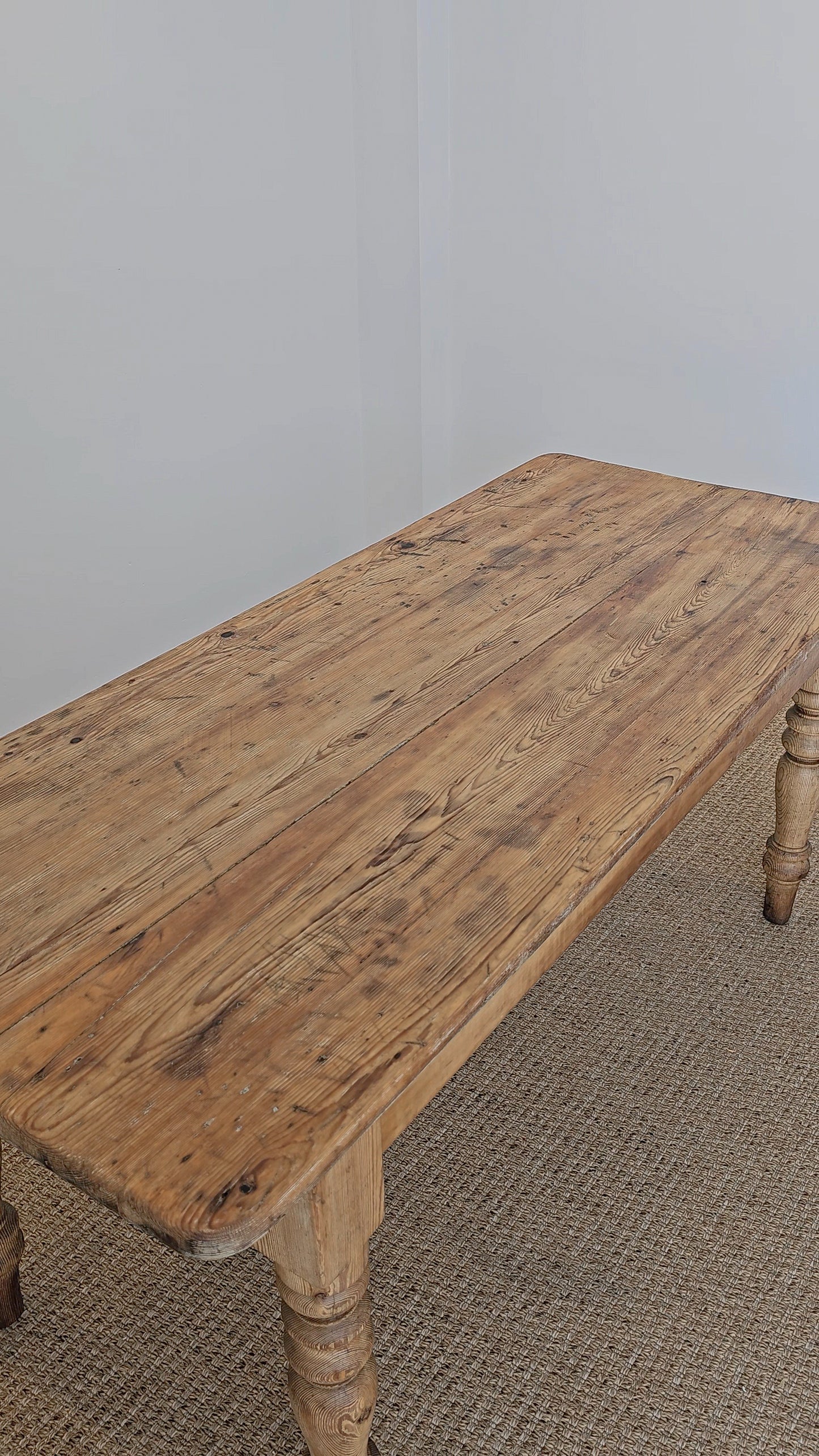 Antique English Pine Farmhouse Dining Table - Circa 1870