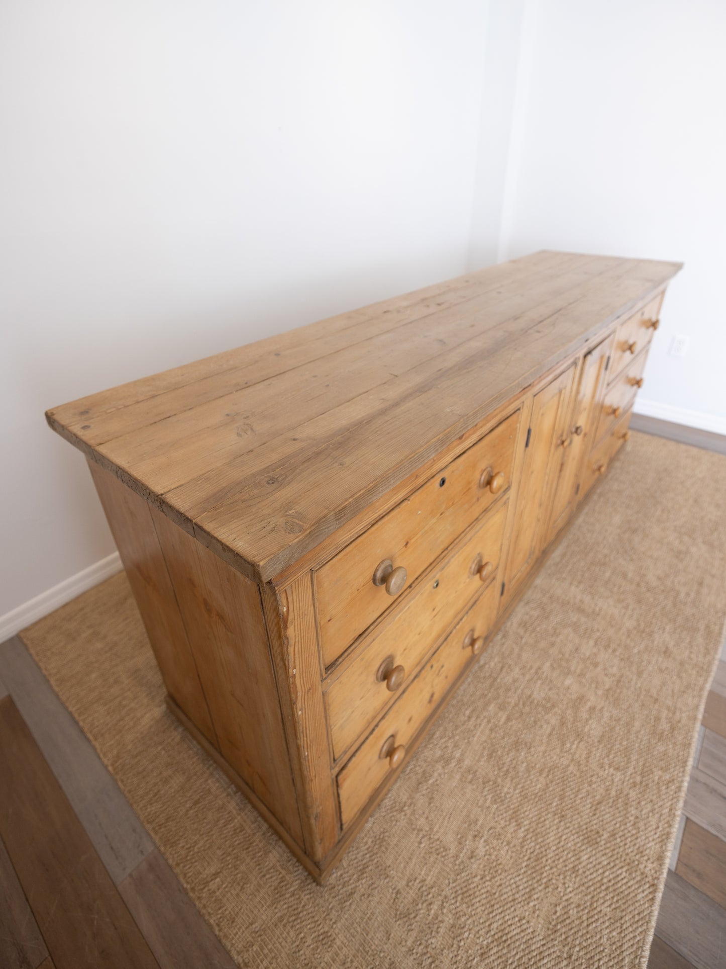 Stately Antique English Pine Sideboard Kitchen Island -
Circa 1870