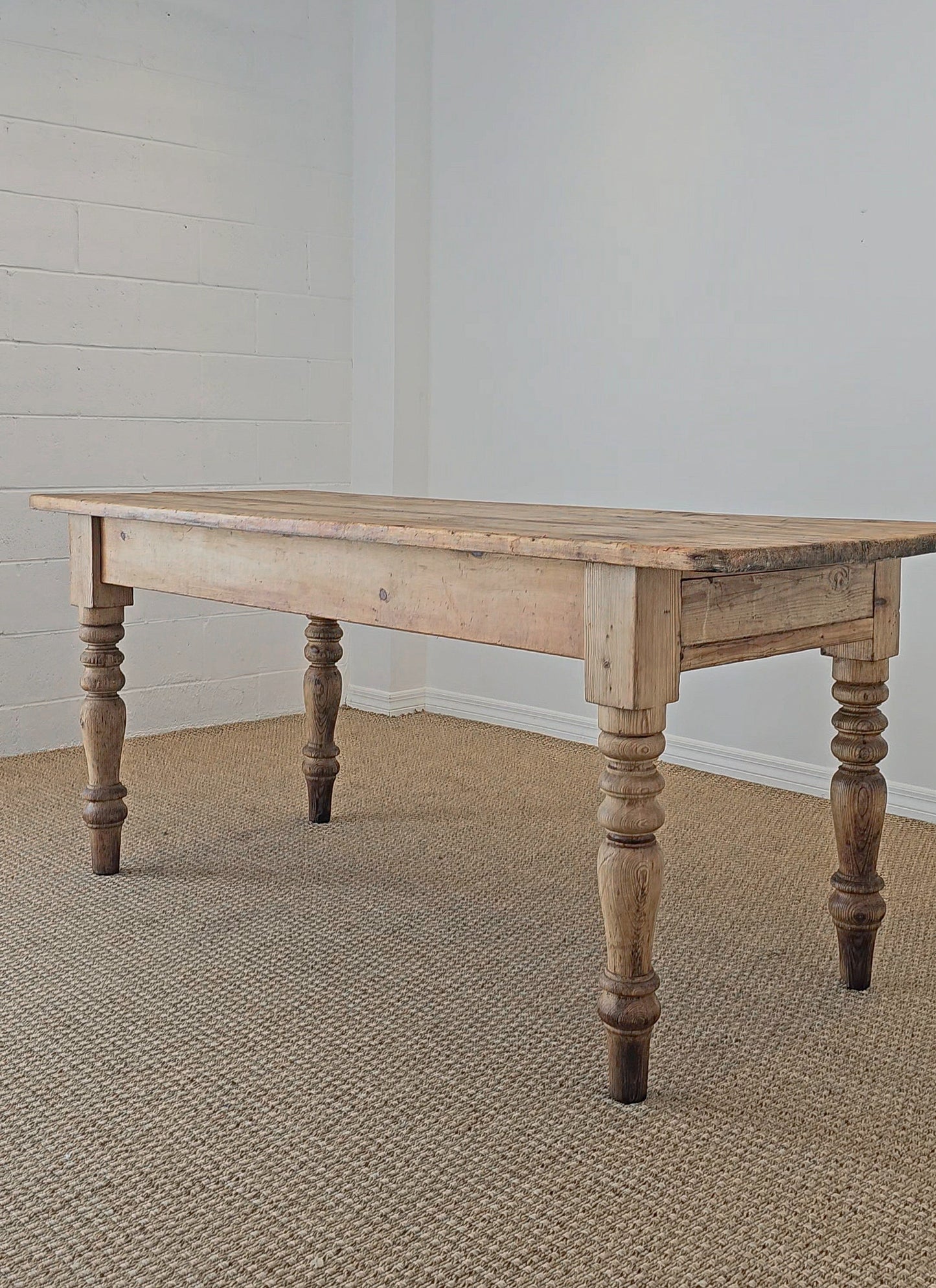 Antique English Pine Farmhouse Dining Table - Circa 1870