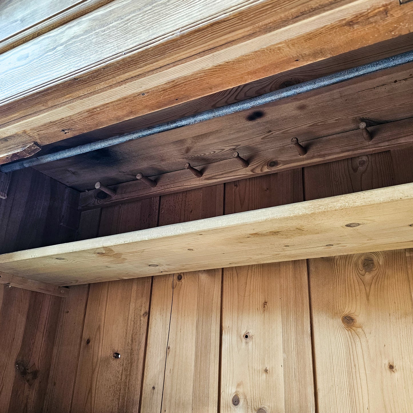 Antique pine arched cabinet wardrobe