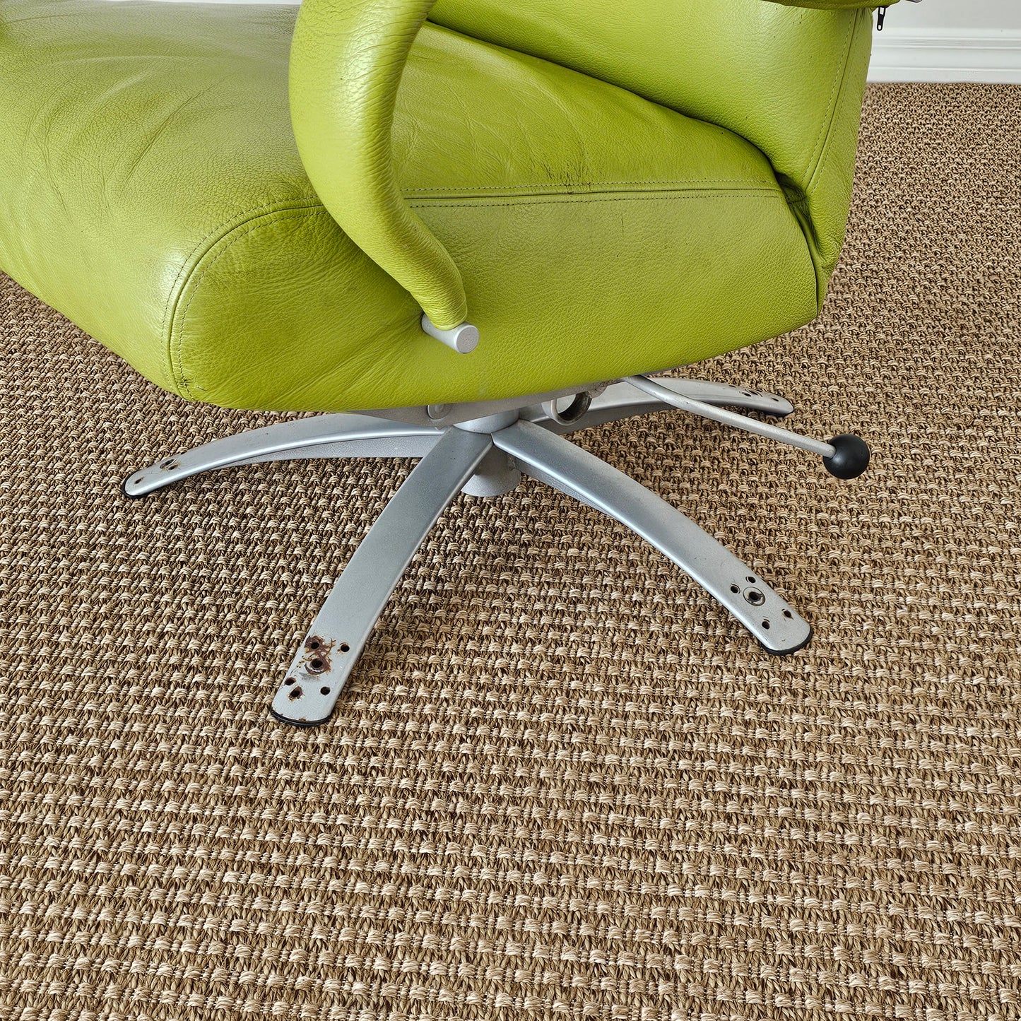 2007 Percival Lafer Reclining Lounge Chair – Lime Green Leather | Made in Brazil