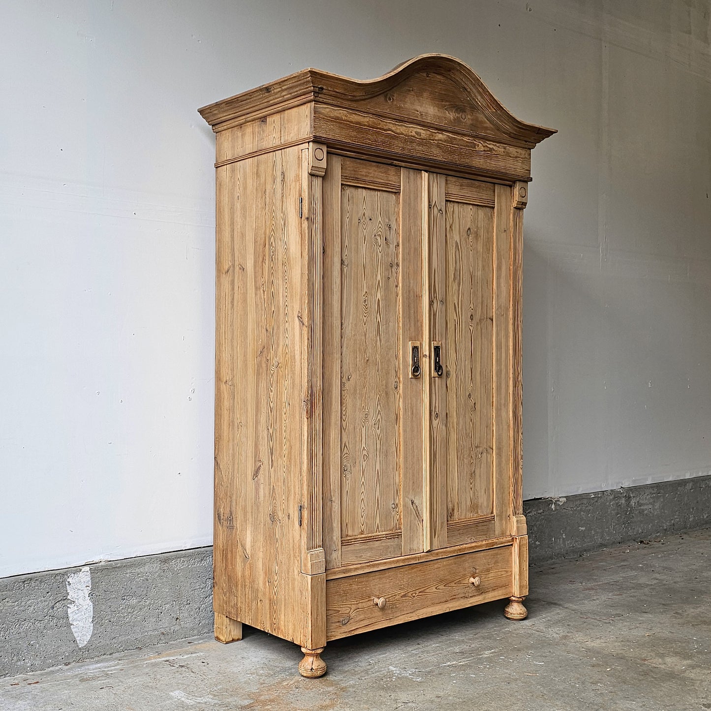 Antique pine arched cabinet wardrobe
