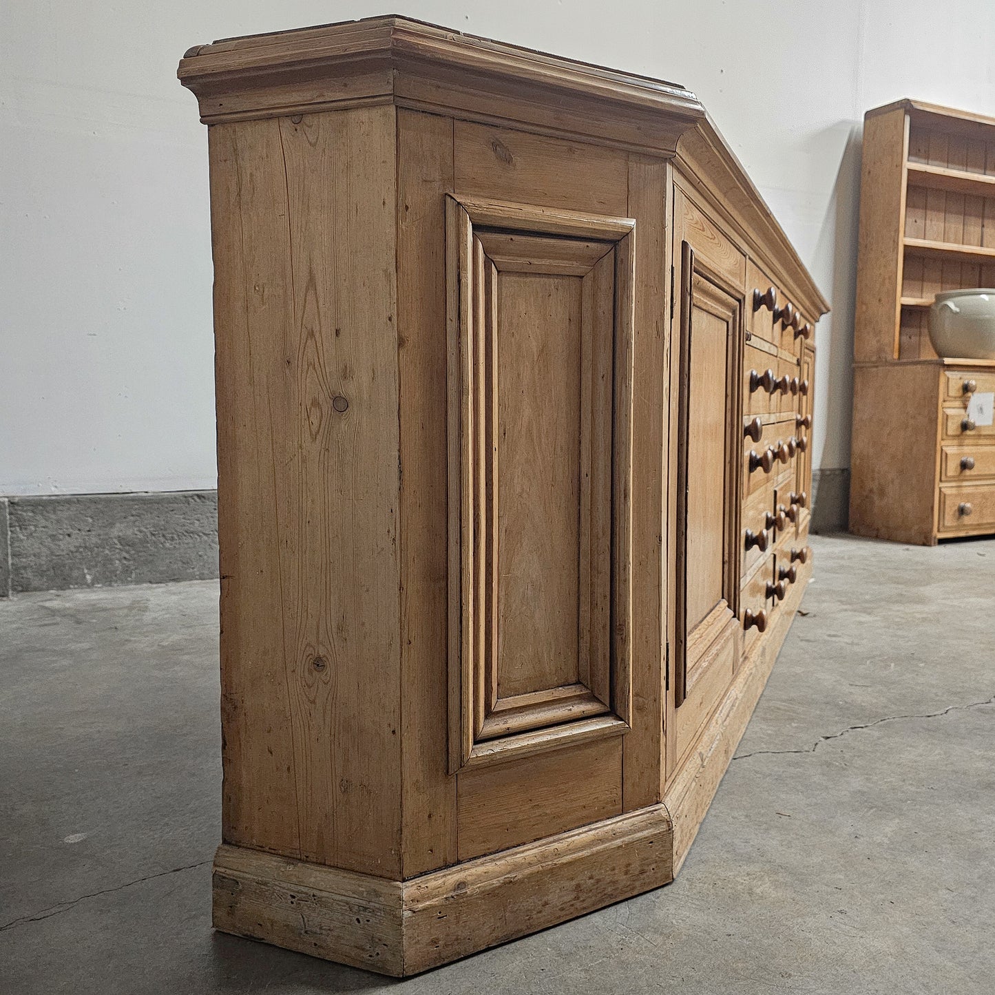 Monumental Antique English Pine Haberdashery - Circa 1880