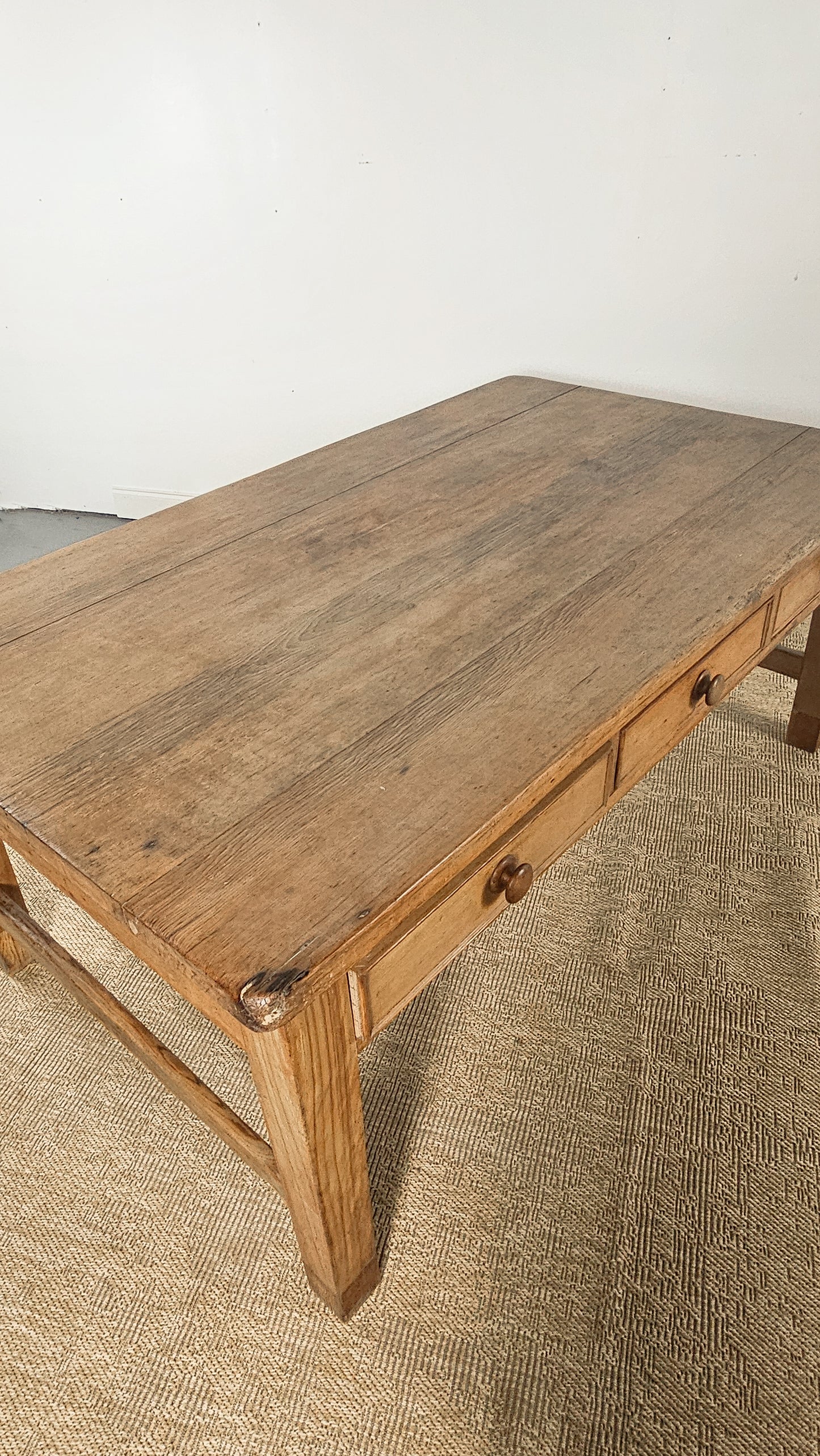 Antique English Pine Three-Drawer Farmhouse Table | Circa 1870