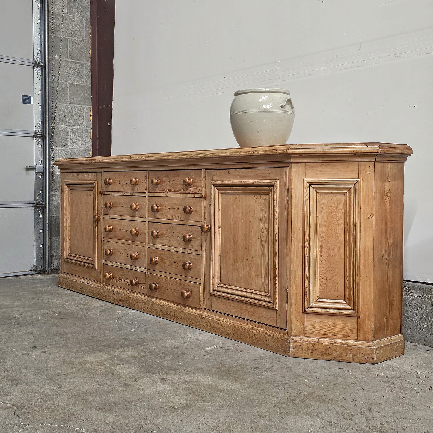 Monumental Antique English Pine Haberdashery - Circa 1880