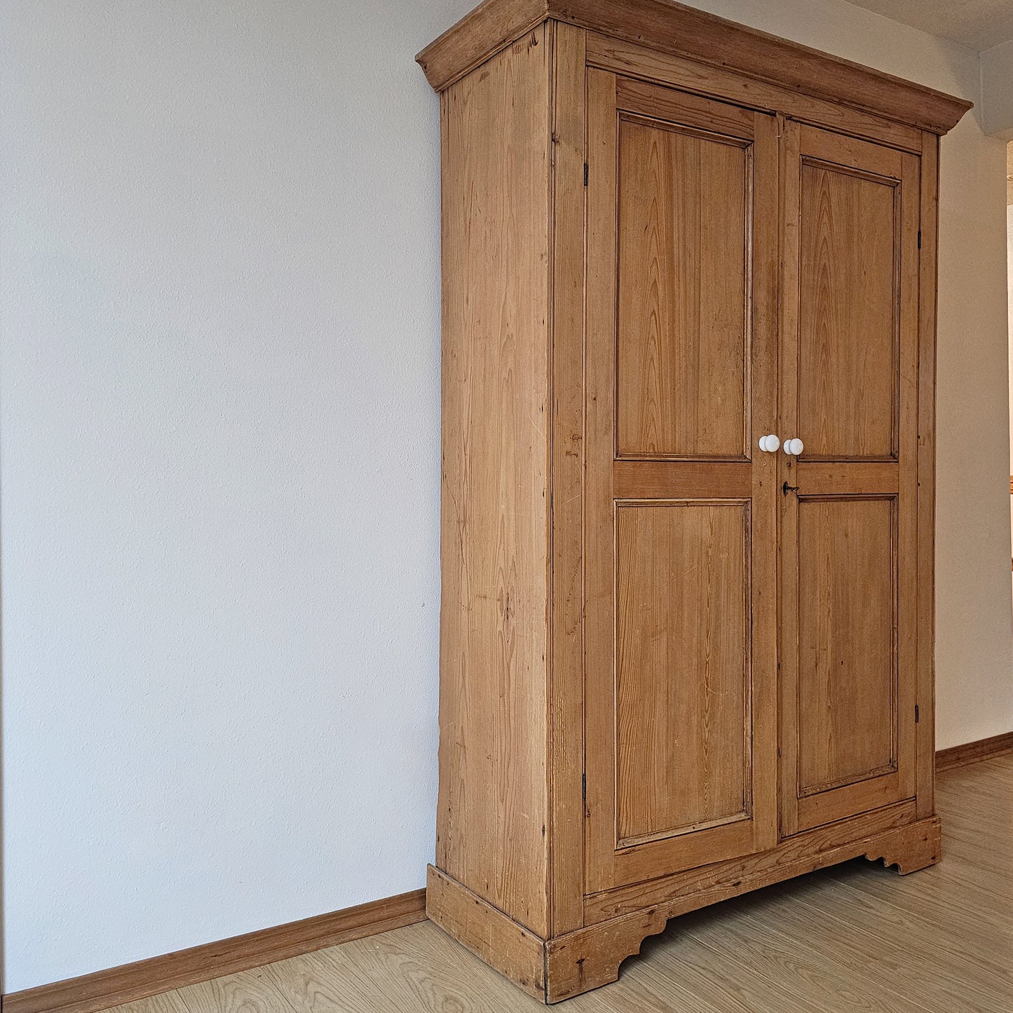 Antique English Pine Wardrobe - Circa 1880