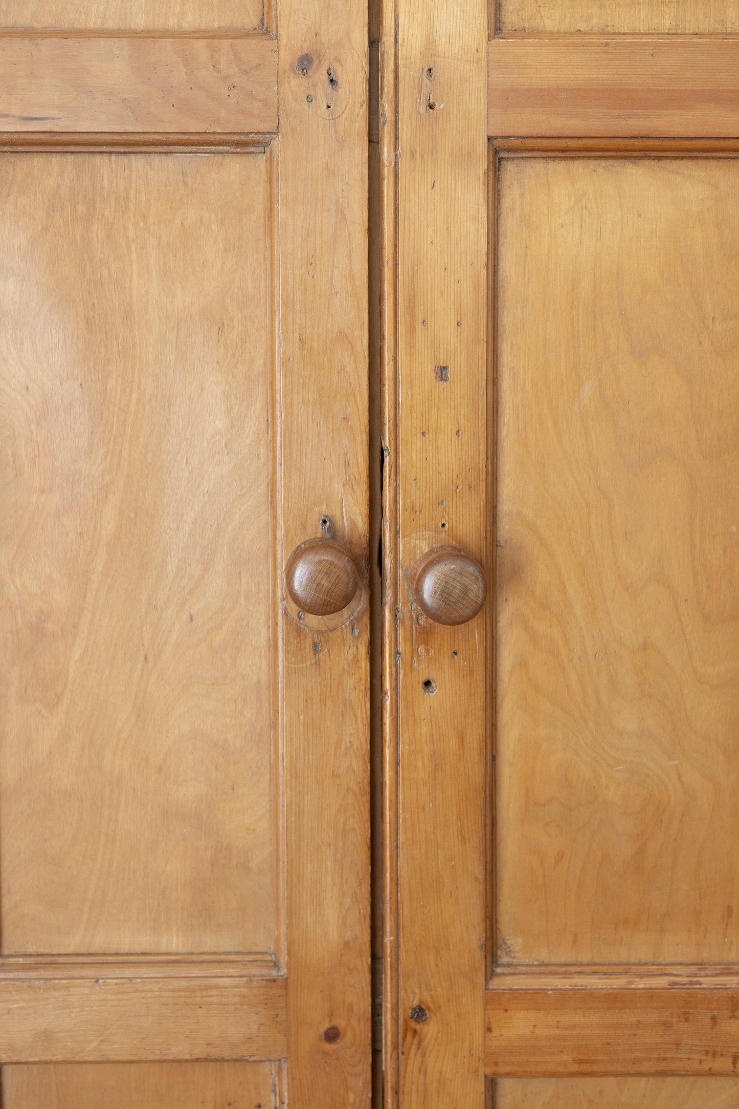 Antique English Honey Pine Linen Cabinet - Circa 1890