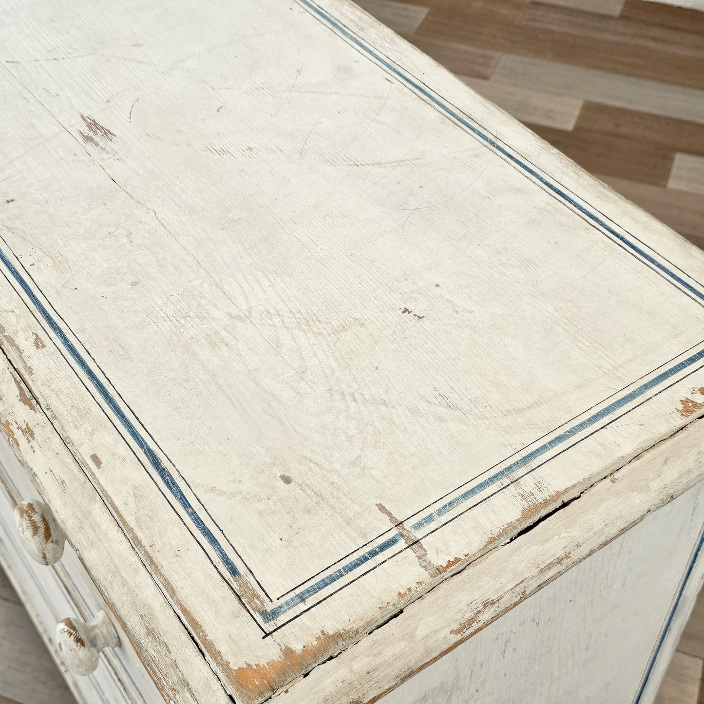 Antique English Pine Painted Dresser - Circa 1880