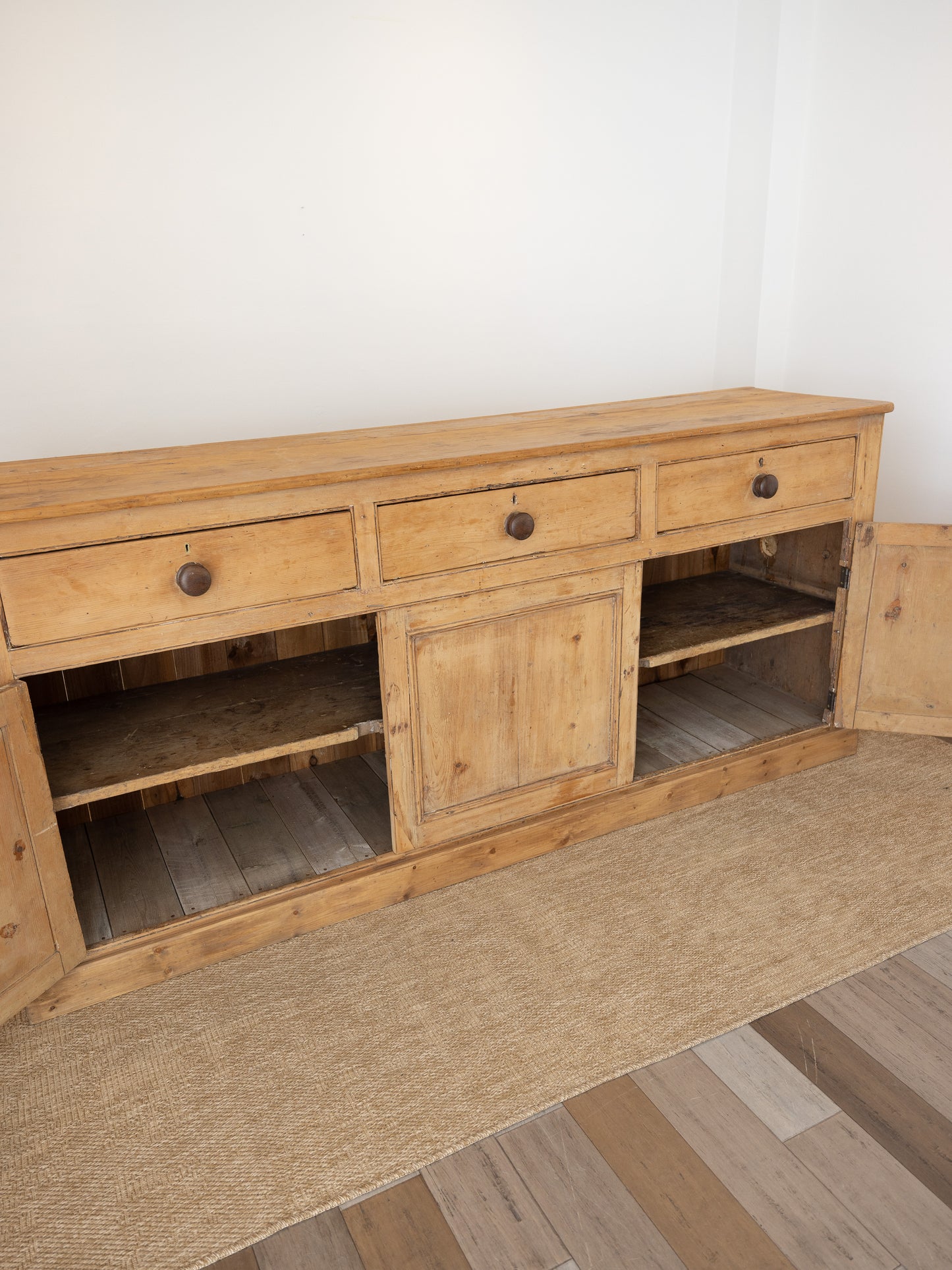 Antique English Pine Sideboard - Circa 1880