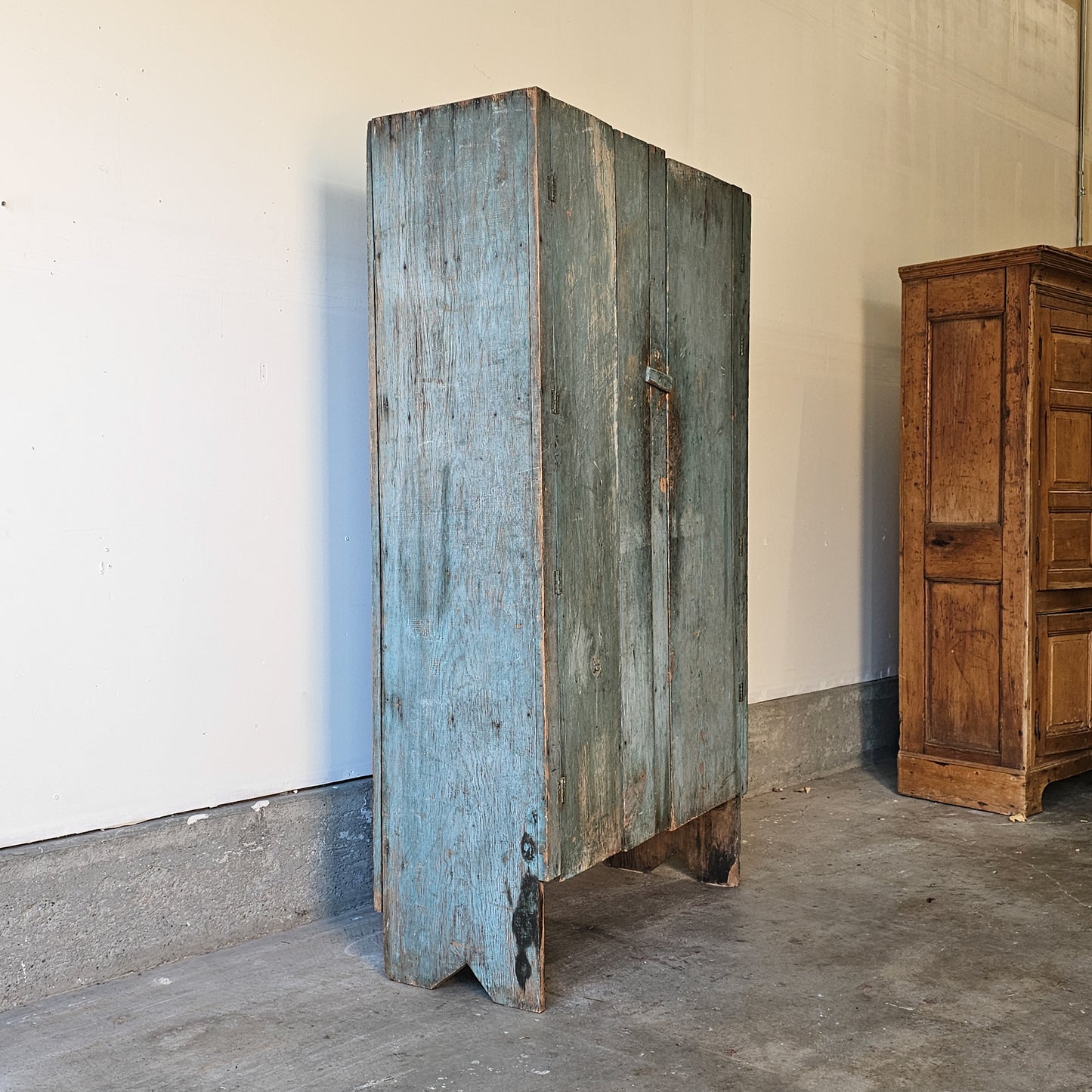 Antique primitive blue cabinet
