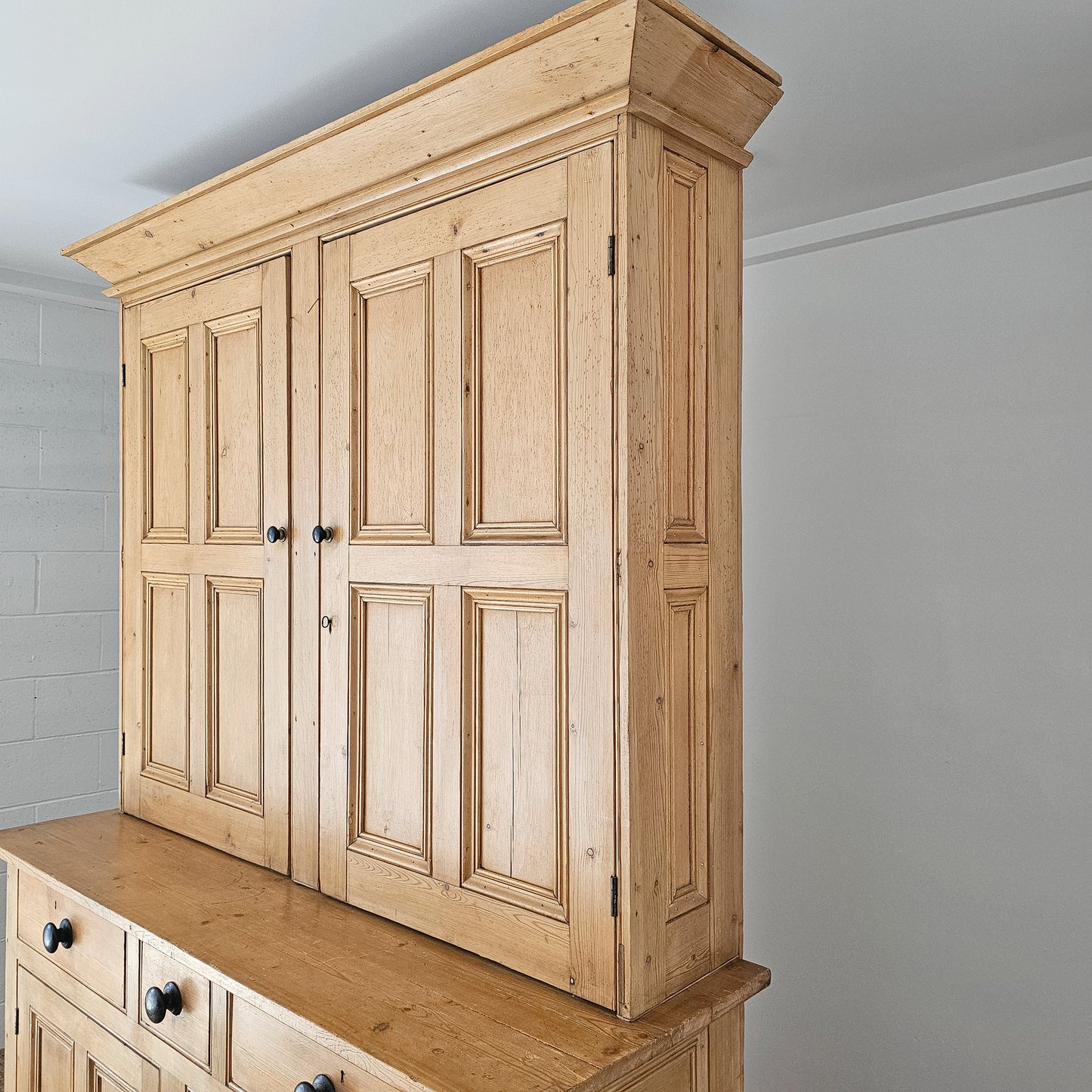 Antique English Pine Housekeeper's Cupboard - Circa 1880