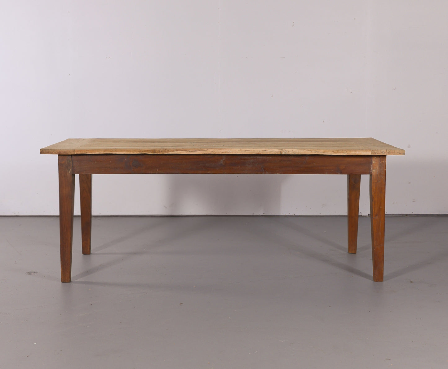 Antique English Farmhouse Dining Table with Drawer, Circa 1880