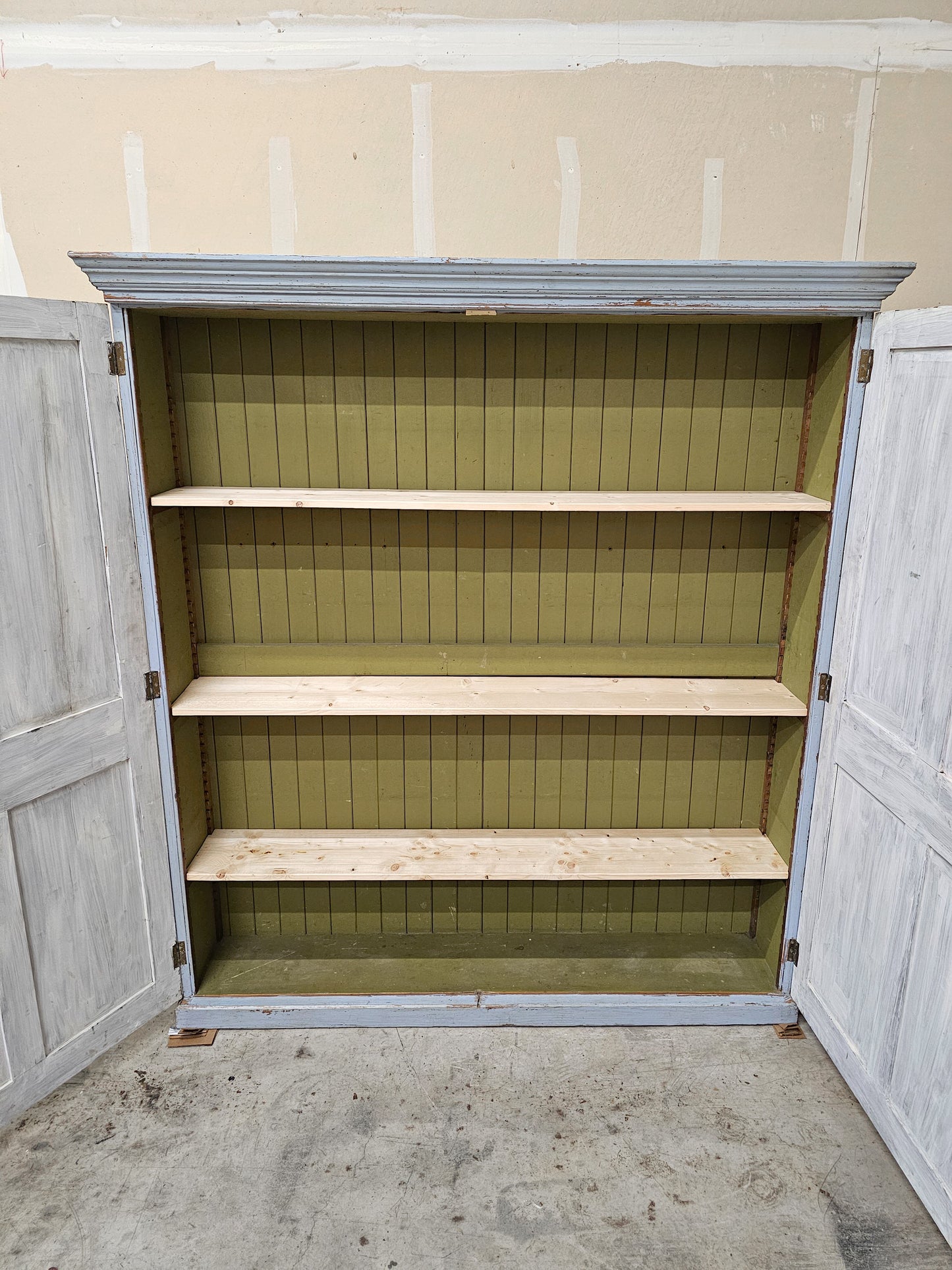 Substantial Antique Blue Painted Cabinet - Circa 1910