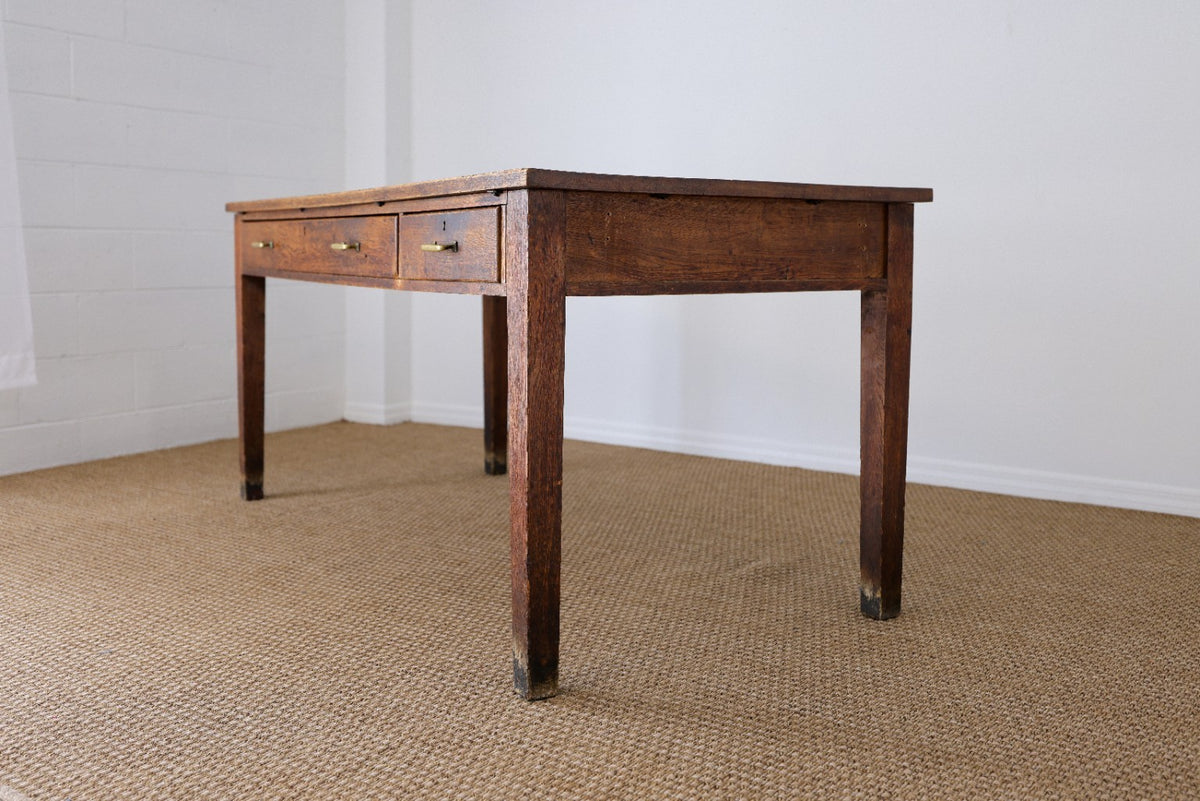 Antique Oak Library Table/Desk | C. 1900-1920