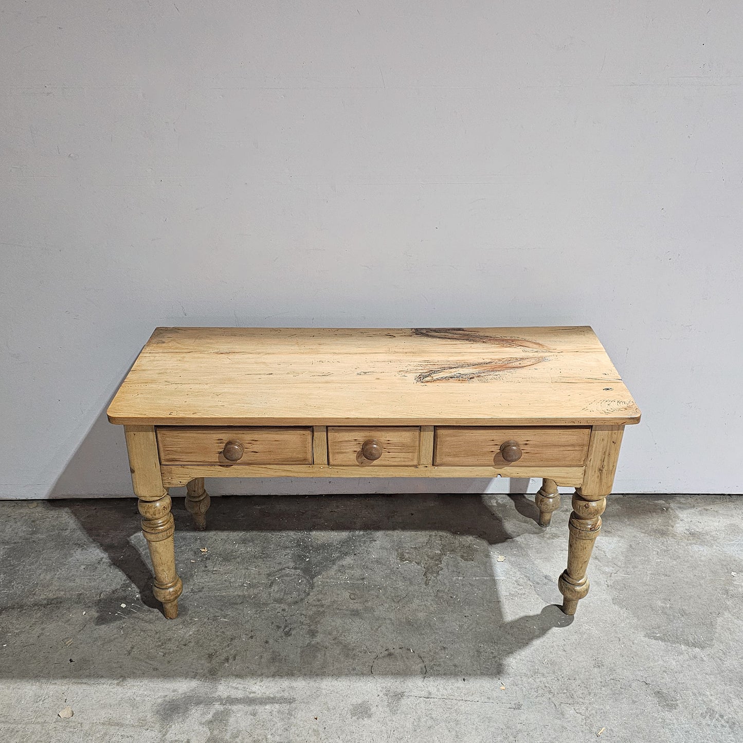 Antique English Pine Console Table or Desk - Circa 1880