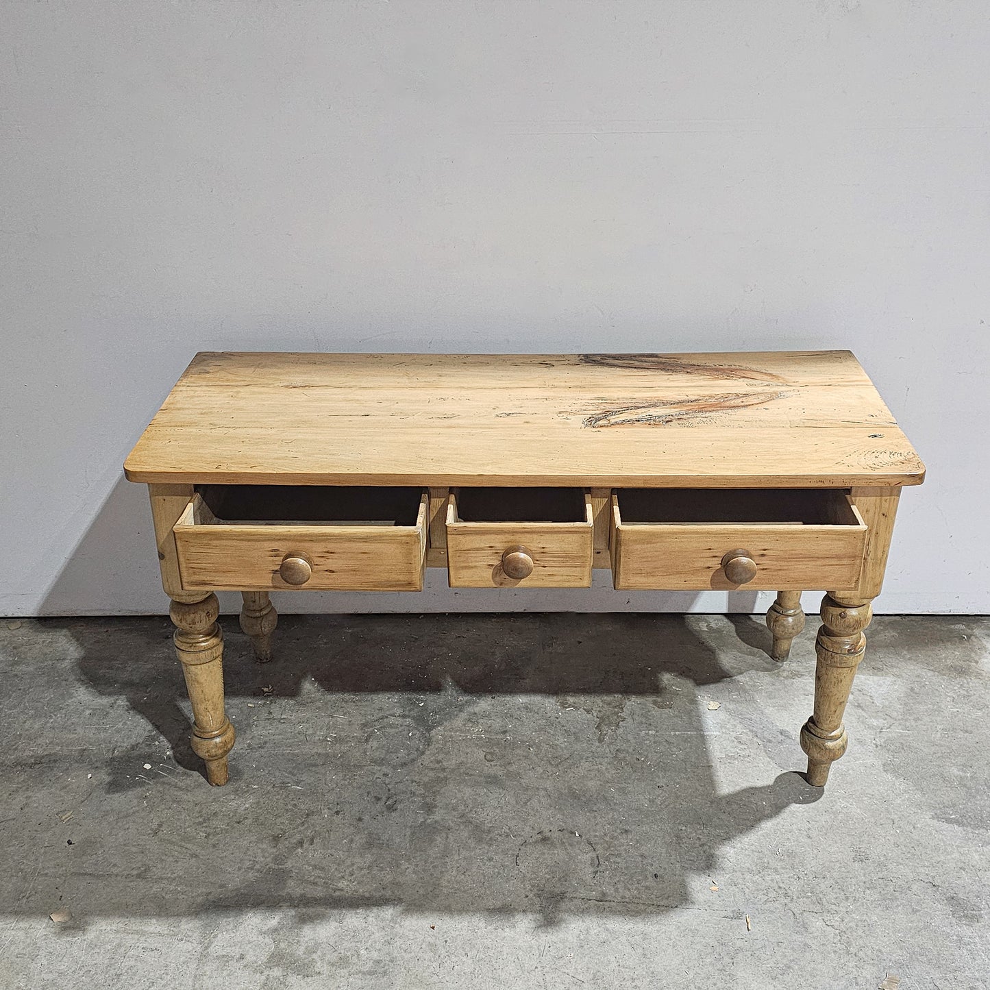 Antique English Pine Console Table or Desk - Circa 1880