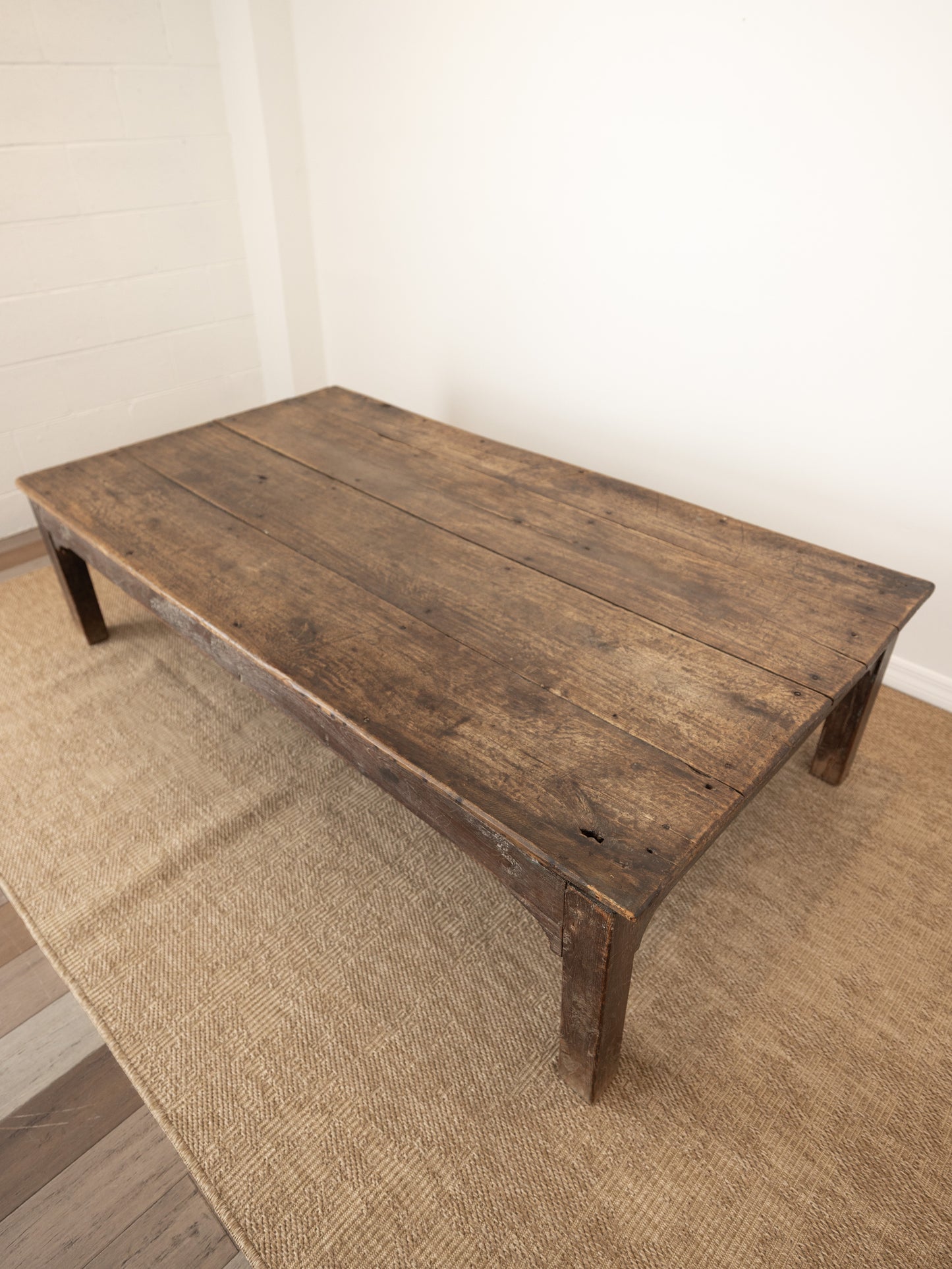 Reclaimed Elm Wood French Farmhouse Oversized Coffee Table