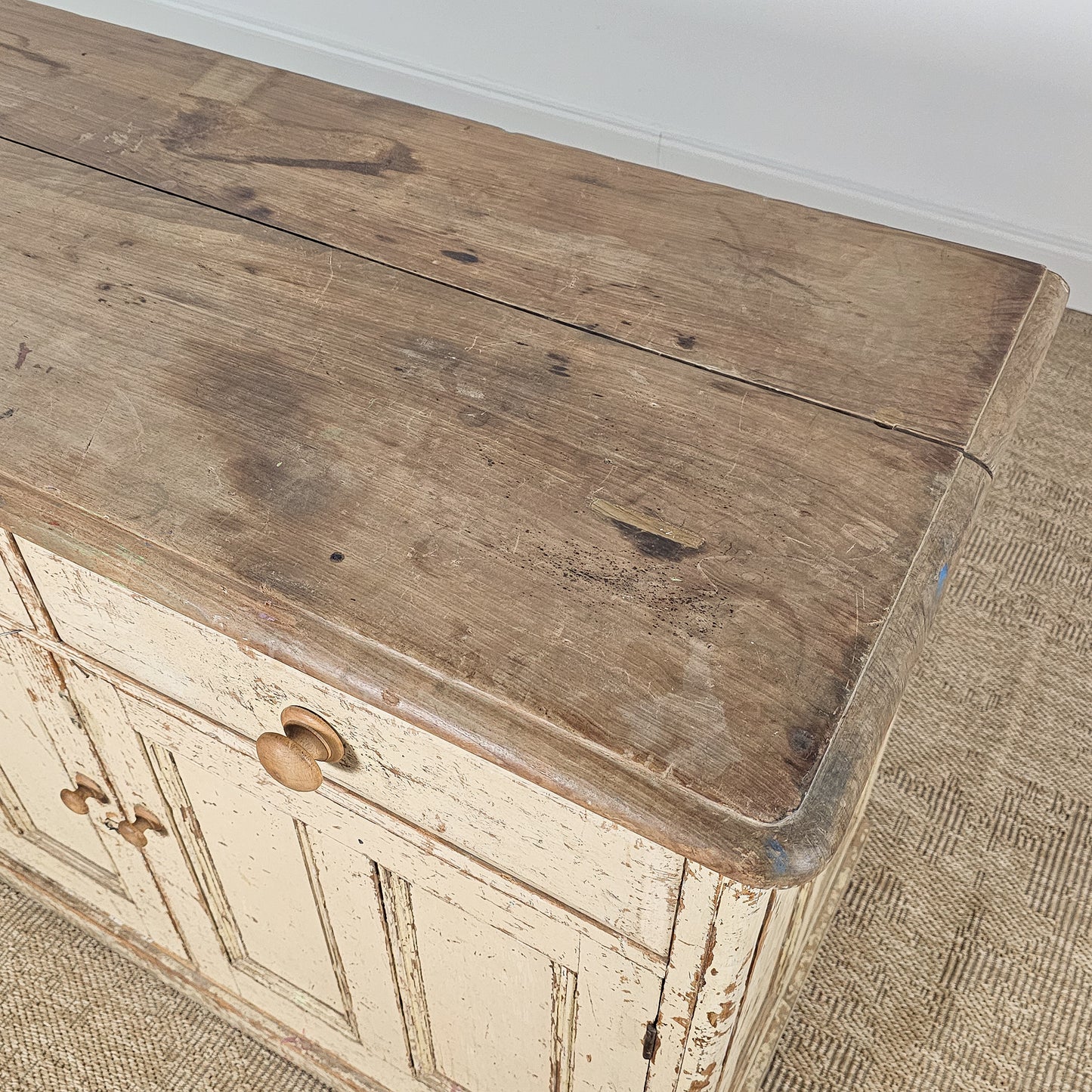 Antique English Painted Pine Sideboard | Circa 1870