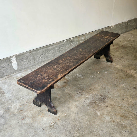 Antique English Oak Bench - Circa 1910
