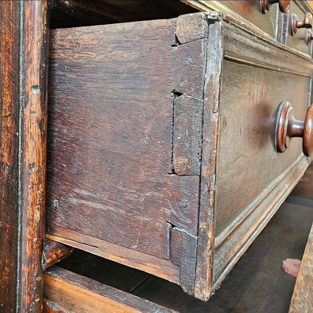 William & Mary Oak Chest of Drawers (Dresser) Late 17th – Early 18th Century