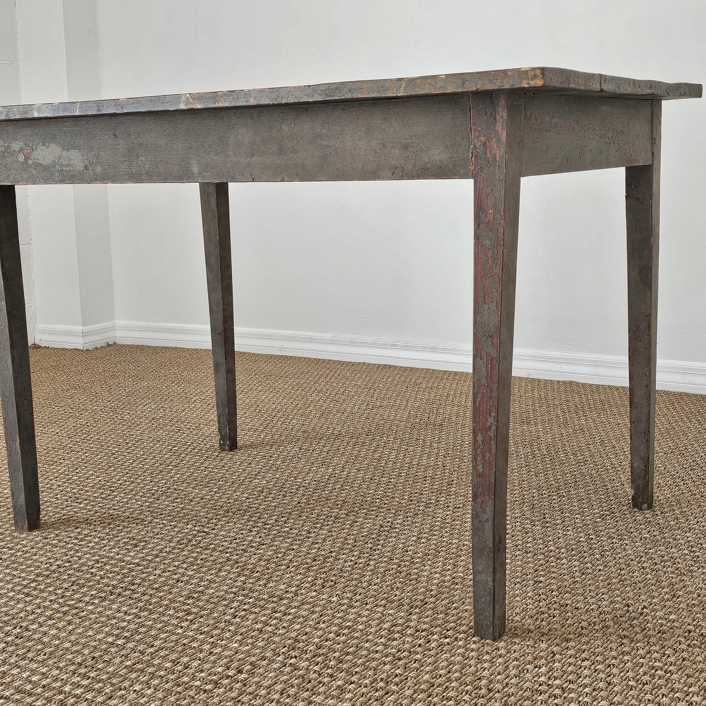 Antique Primitive Painted Pine Farm Table - Circa 1870