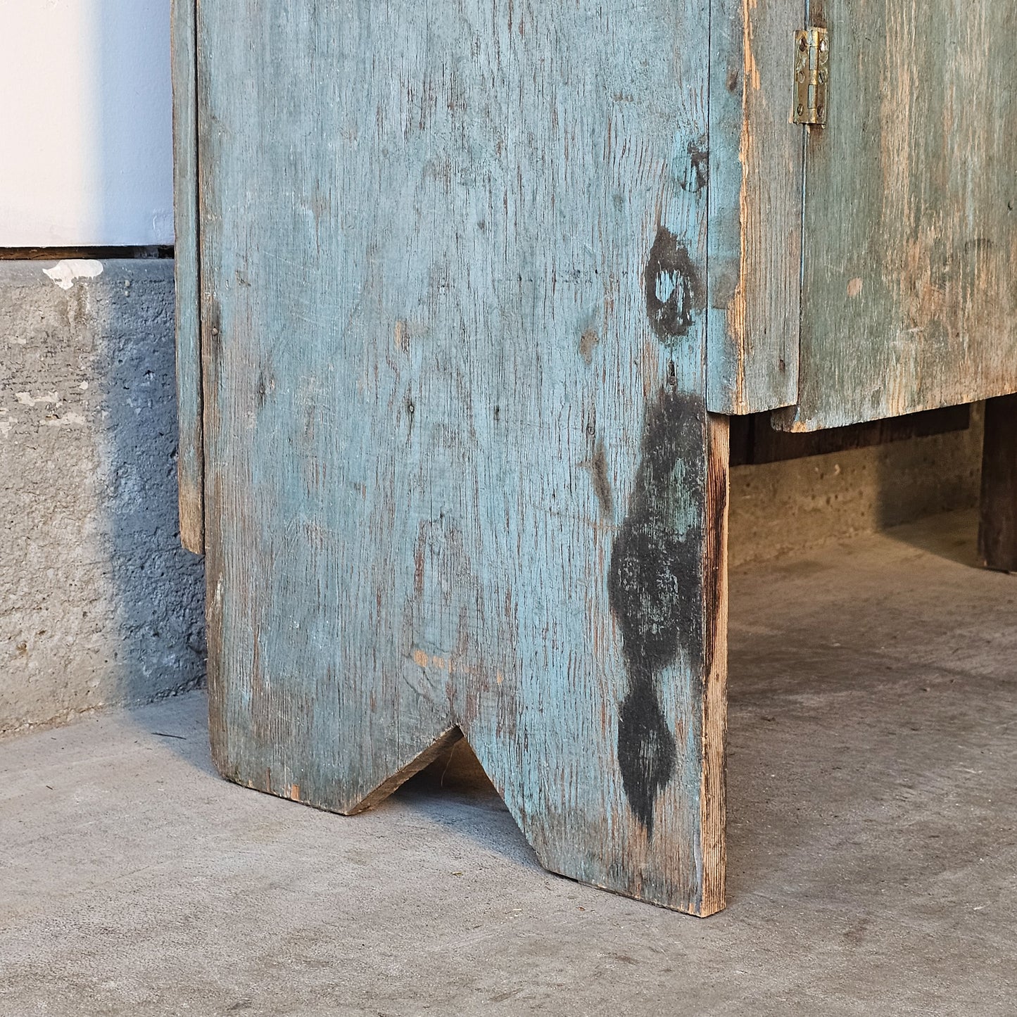 Antique primitive blue cabinet