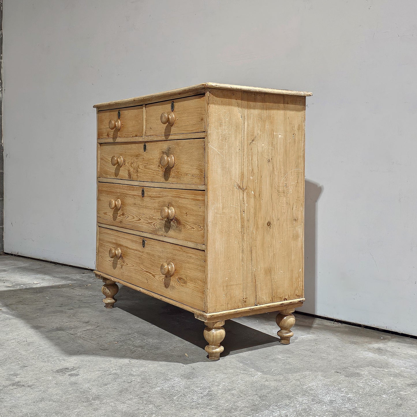 Antique English Pine Chest of Drawers (Dresser) - Circa 1880
