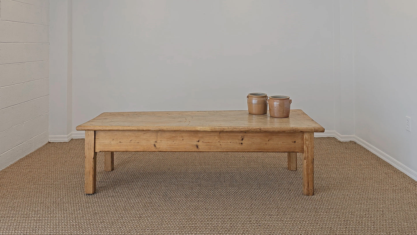 Antique English Pine Coffee Table - Circa 1910