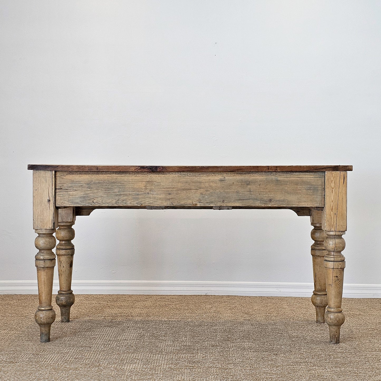 Antique English Pine Console Table or Desk - Circa 1880