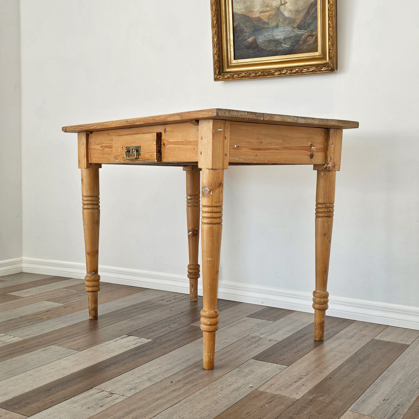 Antique English Pine Side Table / Writing Table
Circa 1880
