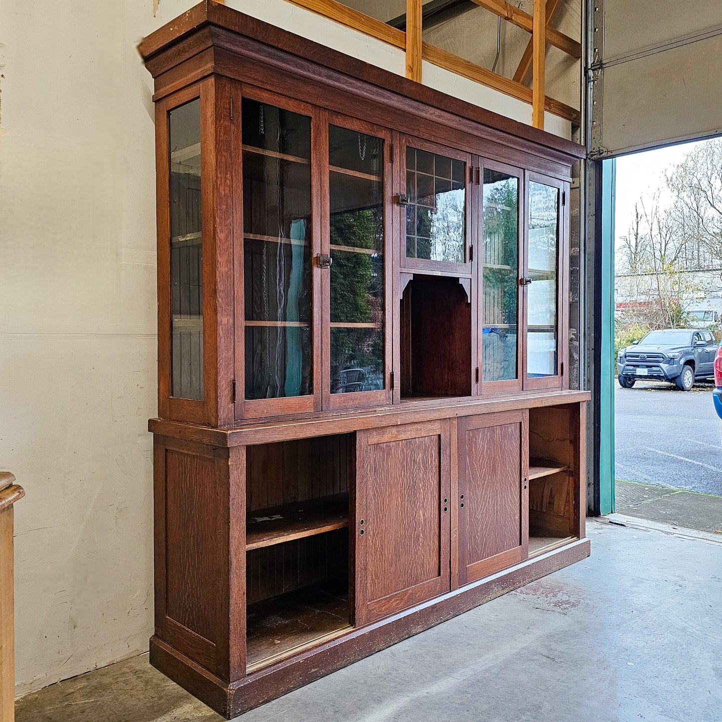 Stately Antique general store display cabinet