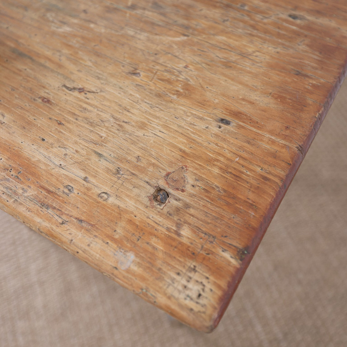 19th Century Pine Painted Blue Side Table
