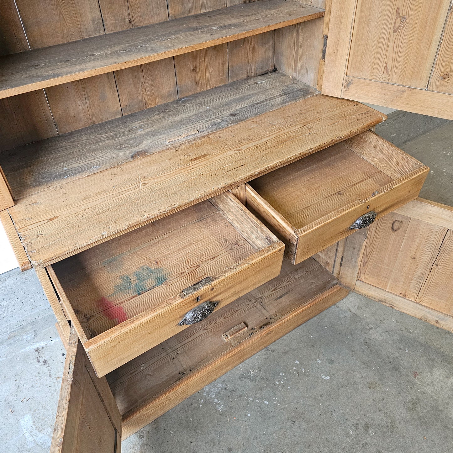 Antique English Pine Cupboard - Circa 1870